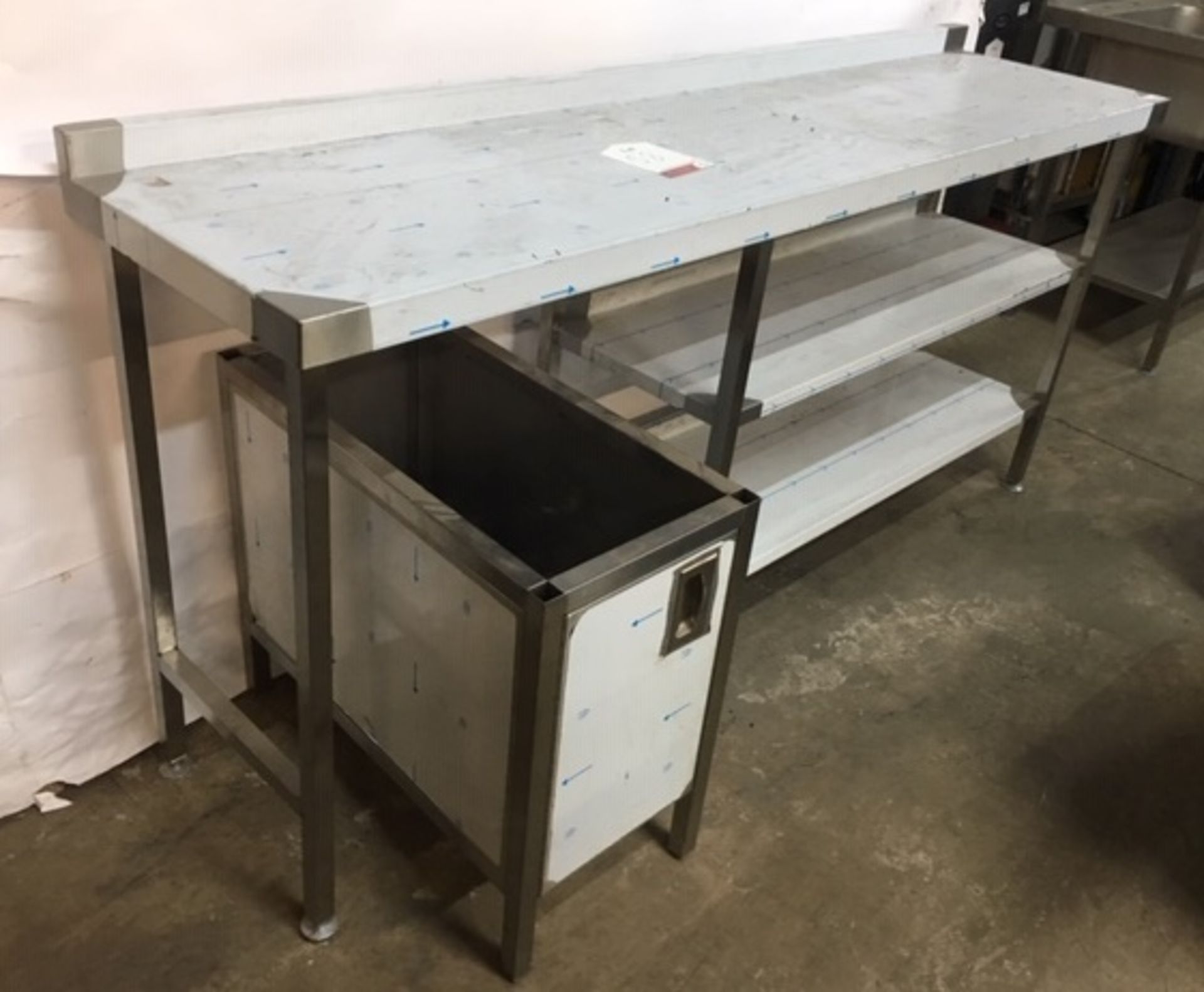 Stainless Steel Preparation Table W/ 2 x Undershelves - Image 3 of 4