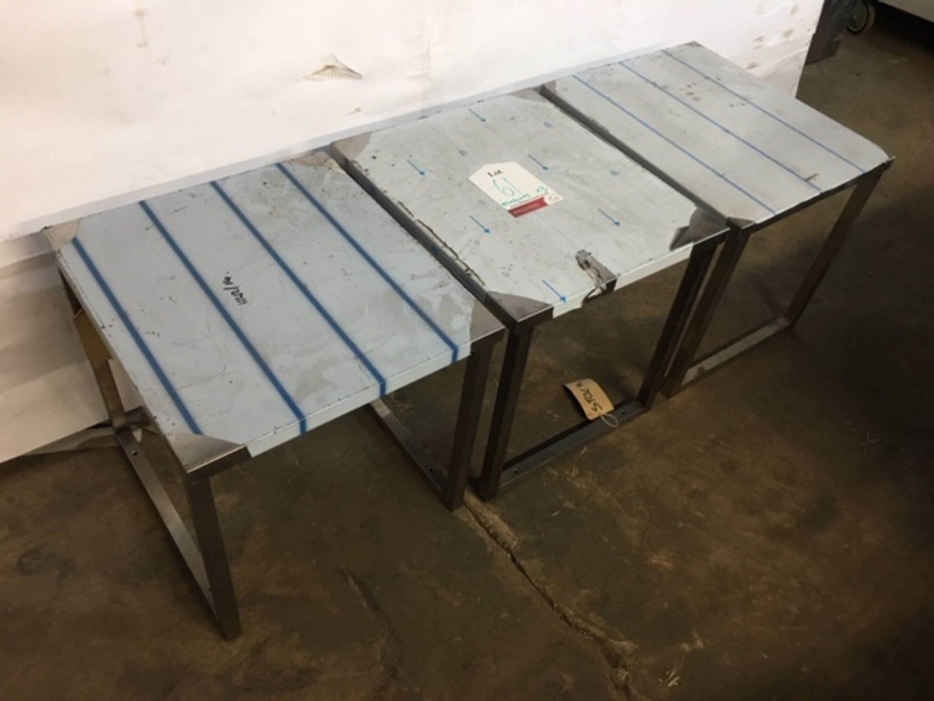 3 x Small Stainless Steel Preparation Tables - Bild 2 aus 2