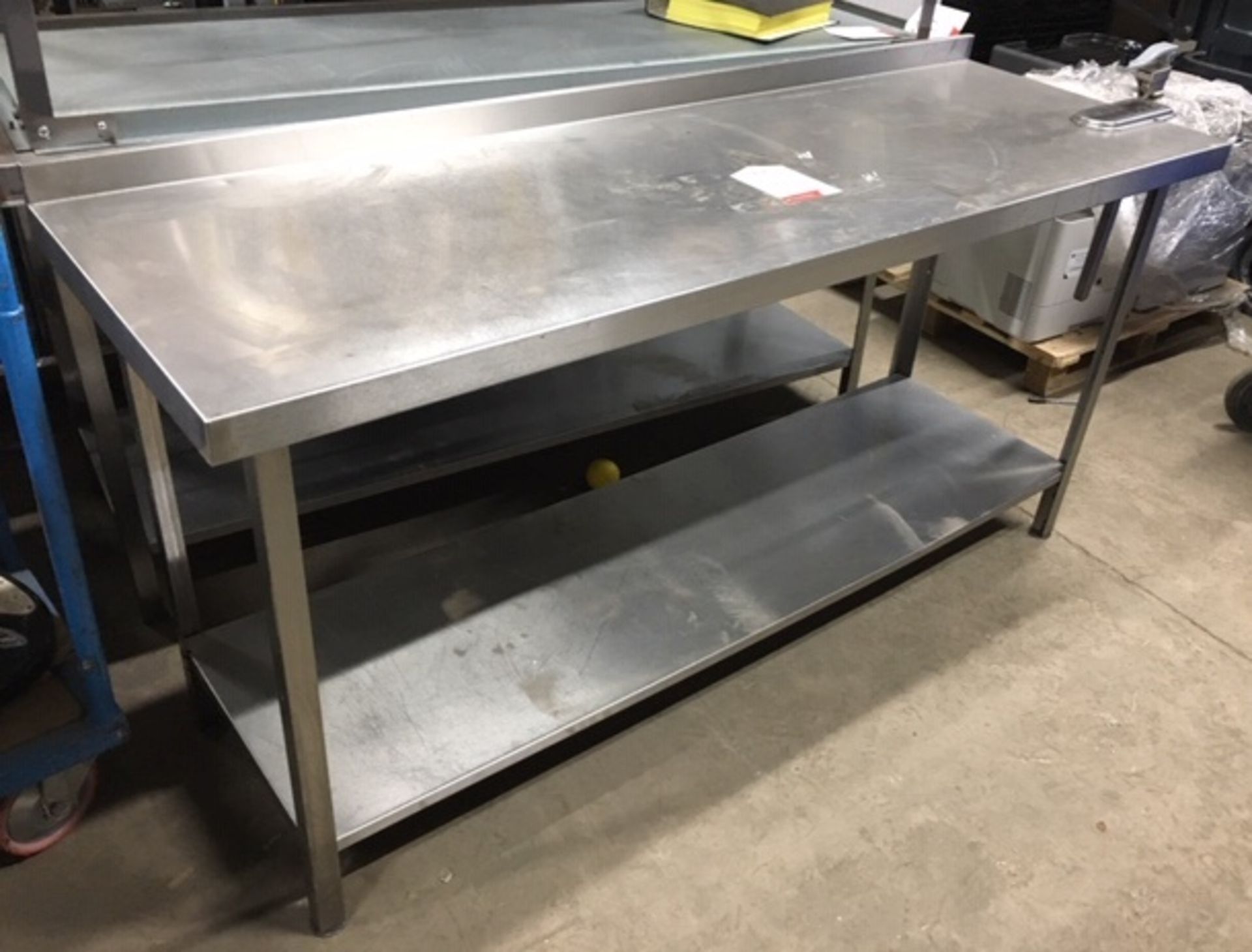 Stainless Steel Preparation Table W/ Can Opener Attachment & Undershelf