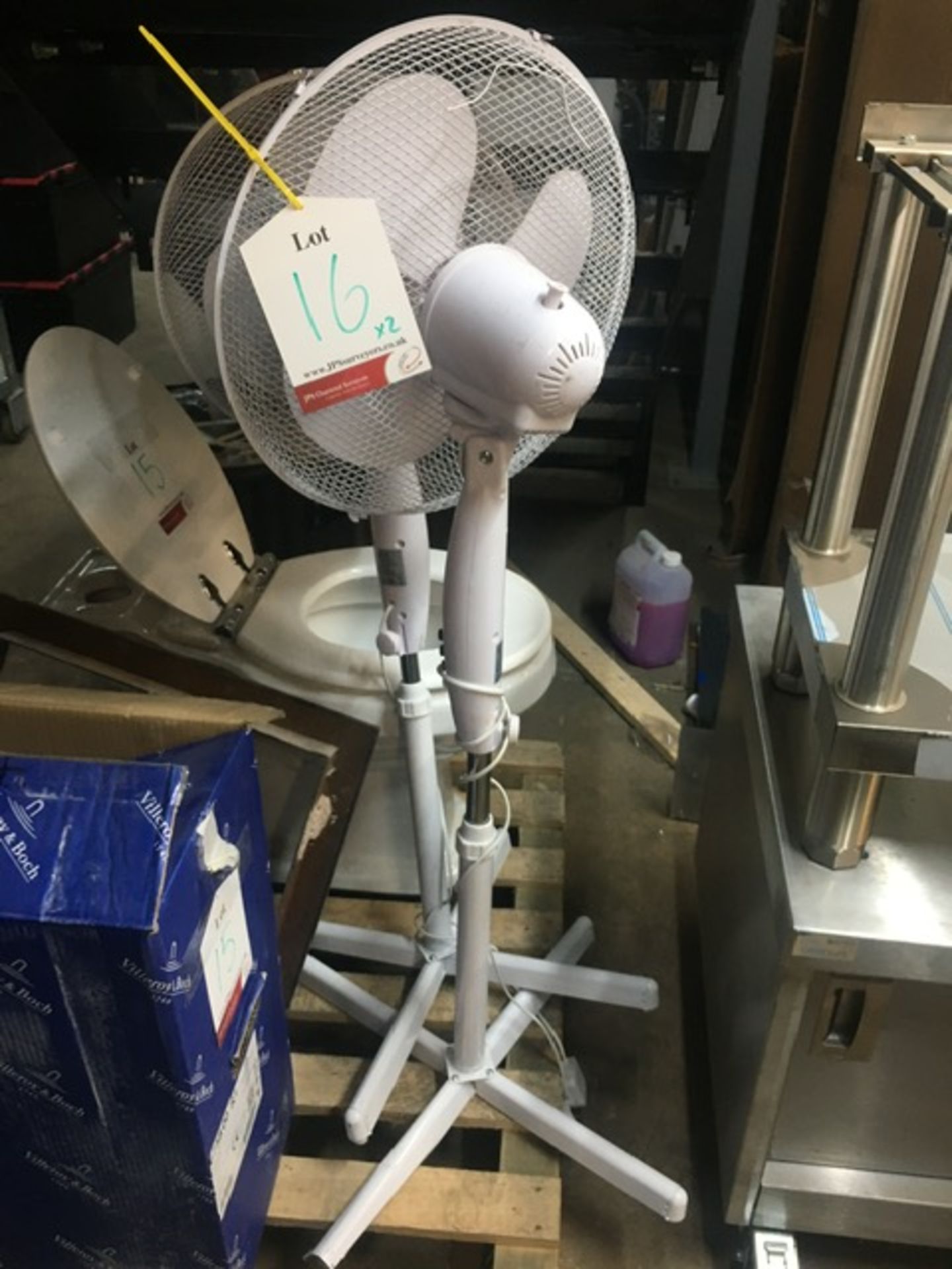 2 x White Adjustable Electric Fans