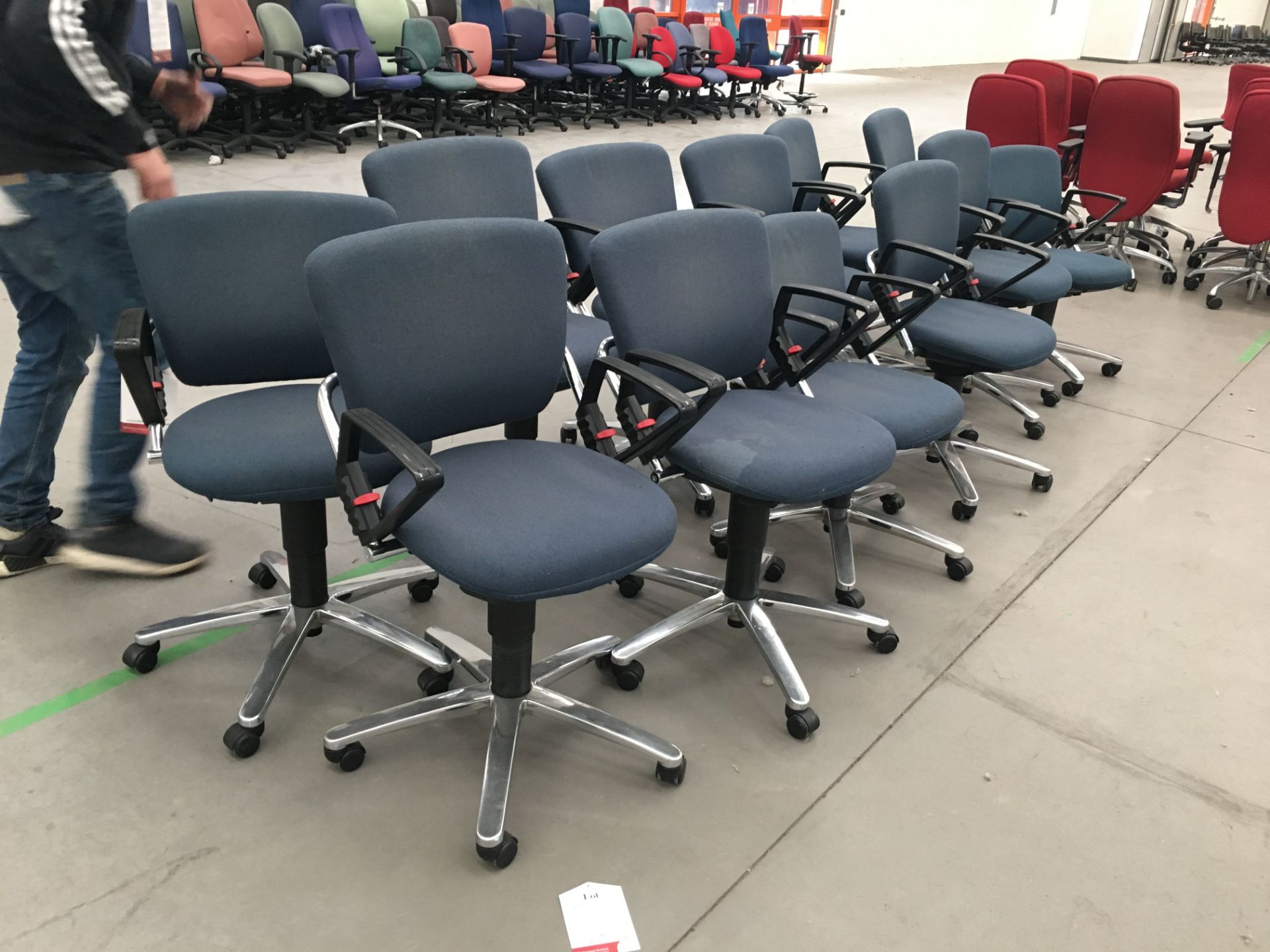 12 x Akzenta height adjustable typist chairs with arms