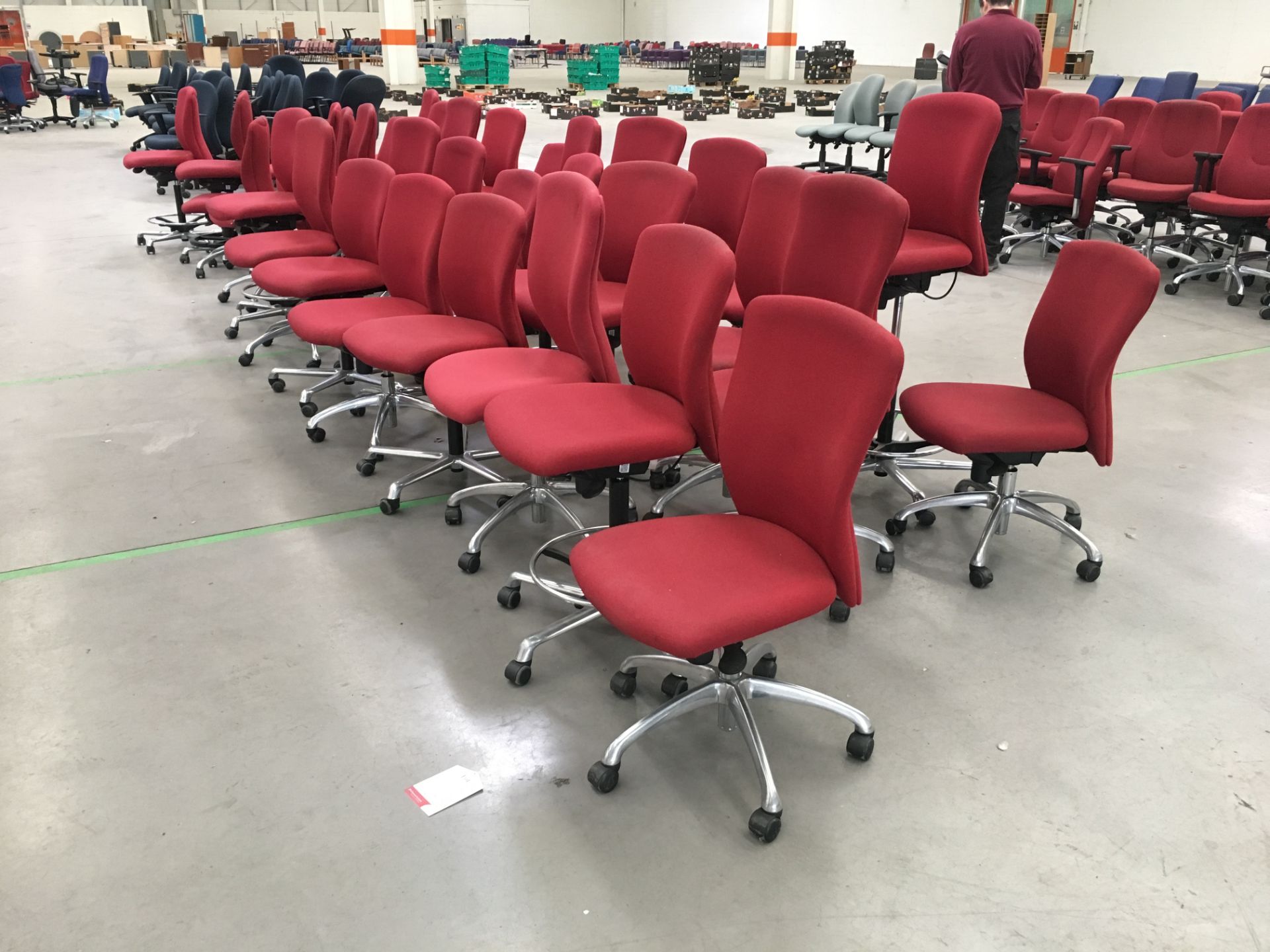 34 x Boss height adjustable typist chairs
