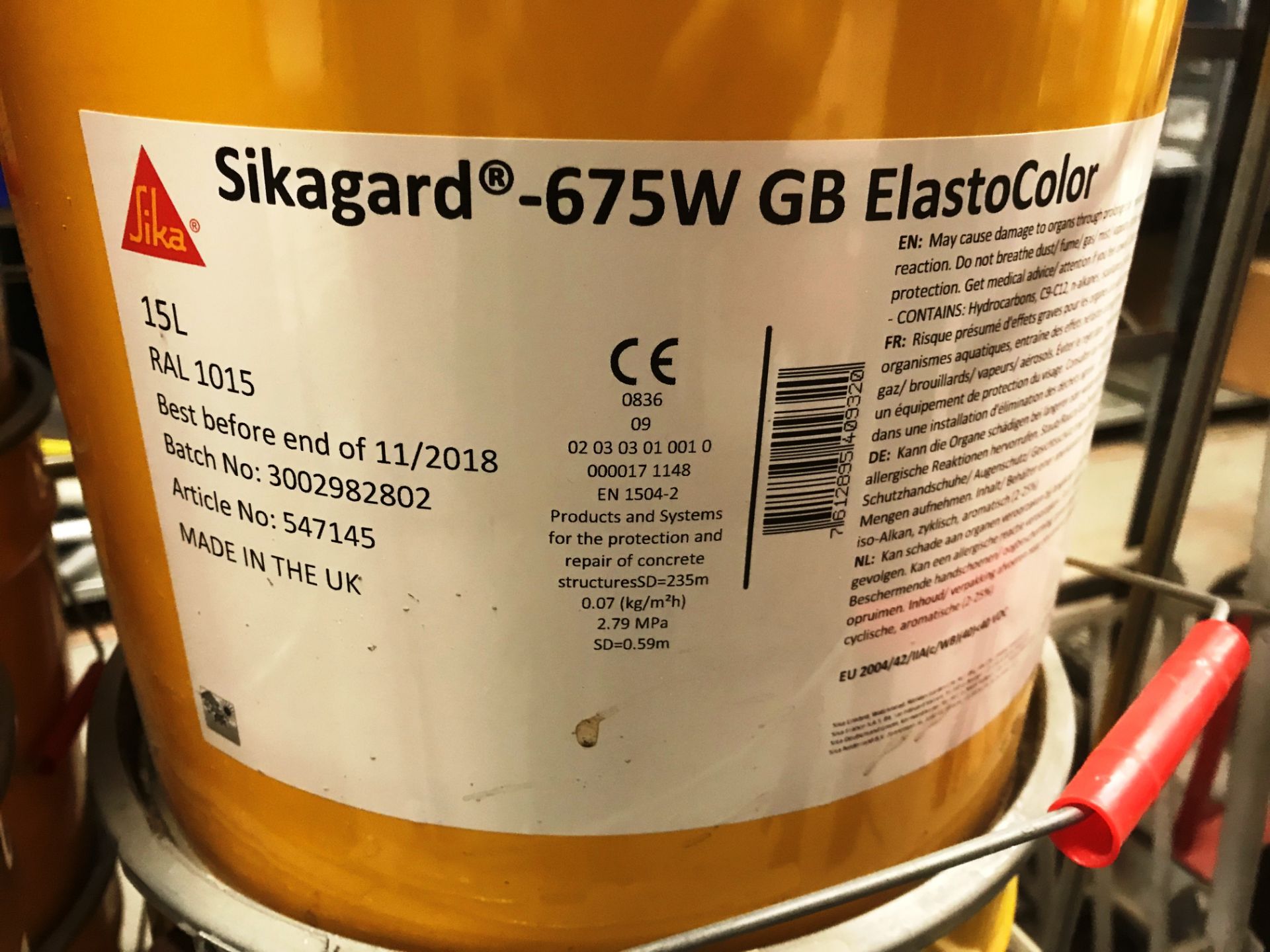 15 x Various Sikagard exterior masonry paints - 15L per tin - Past Expiry date - Image 4 of 5