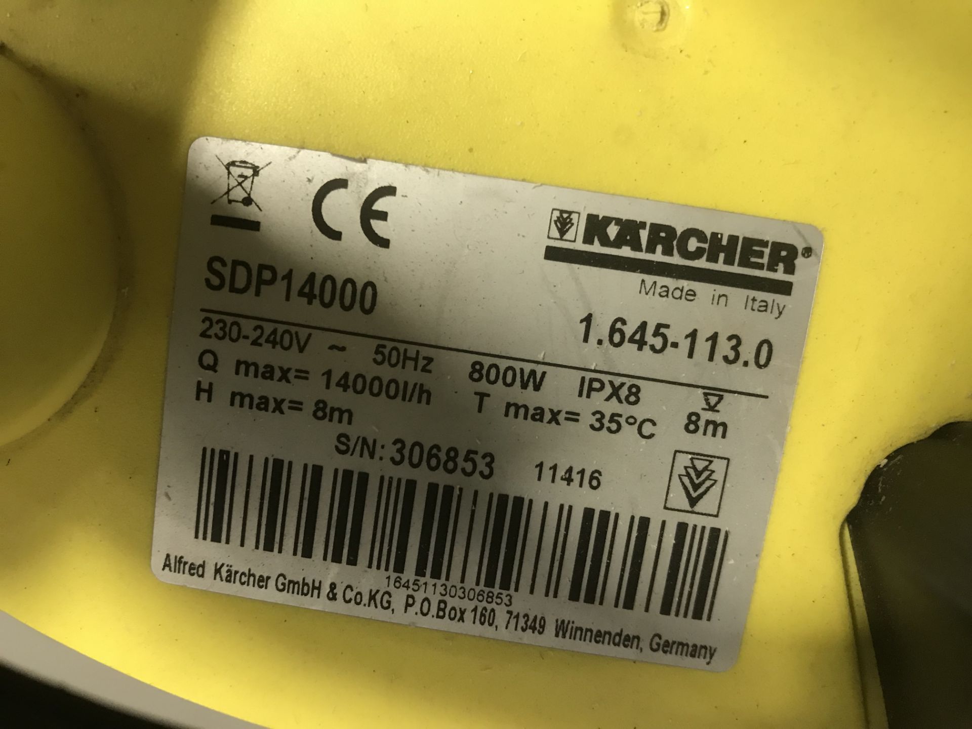 Karcher SDP 14000 submersible dirty water pump 240V - Image 3 of 4