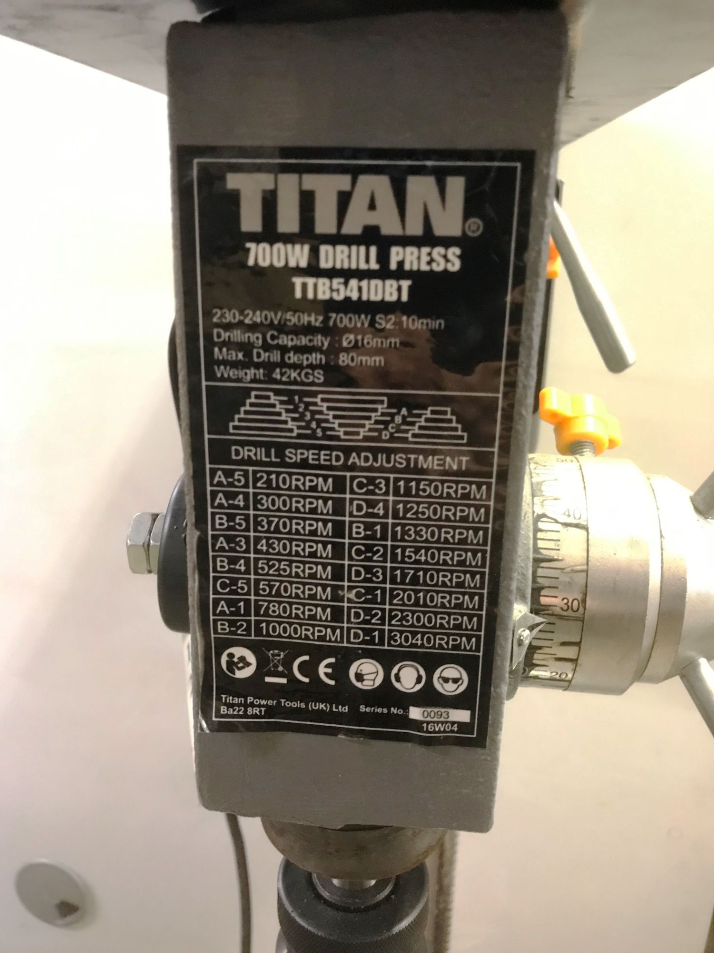 Titan 700W TTB541DBT Drill Press - Image 4 of 4