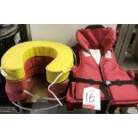 Quantity of buoyancy aids incl: vests & horseshoe buoy
