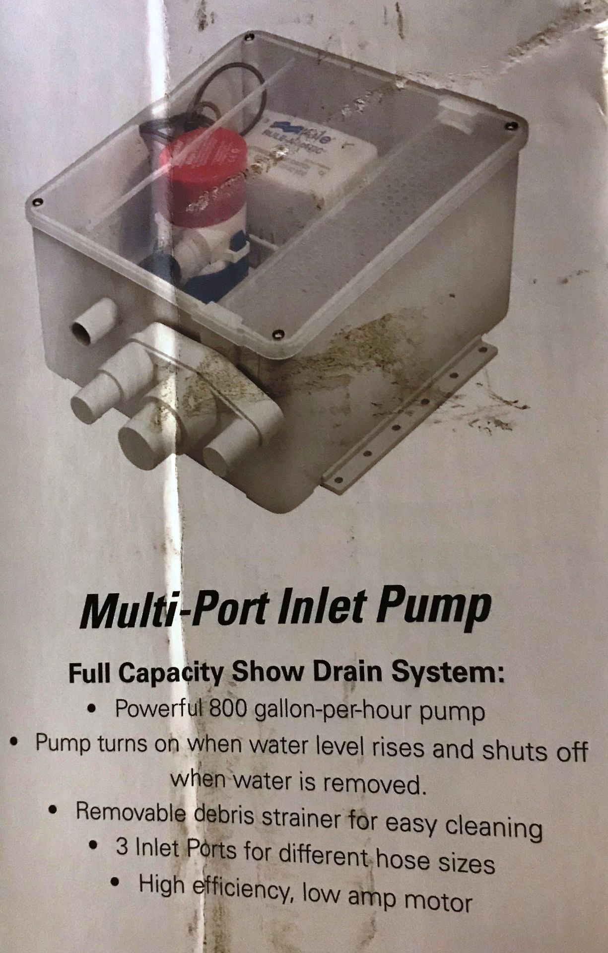 Rule 800 GPH Shower drain box - multi-port inlet pump - Image 3 of 3