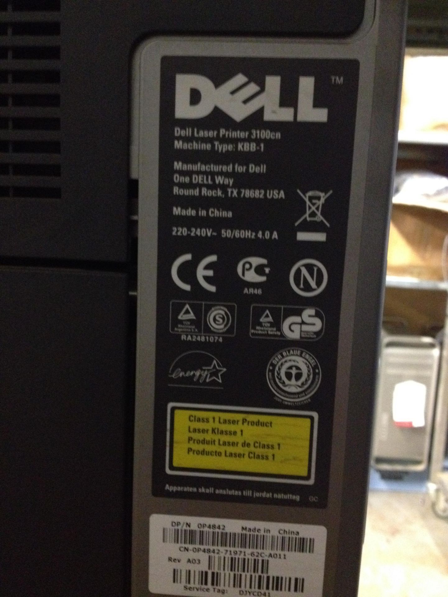 Dell 3100CN Printer KBB-2 - Image 3 of 4