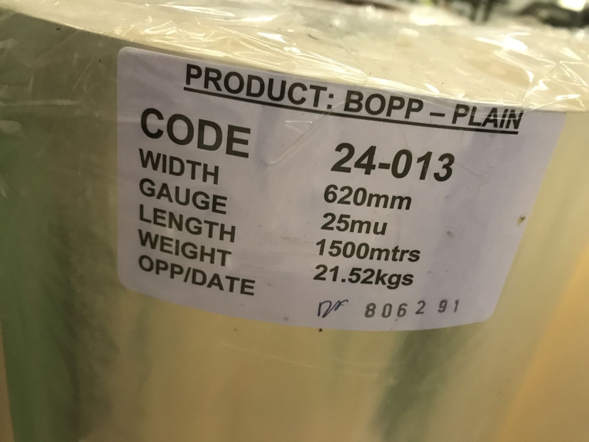 5 x Rolls of Packaging Film For Food Use | 620mm Width | 25 Gauge | 1500mtrs - Image 4 of 5