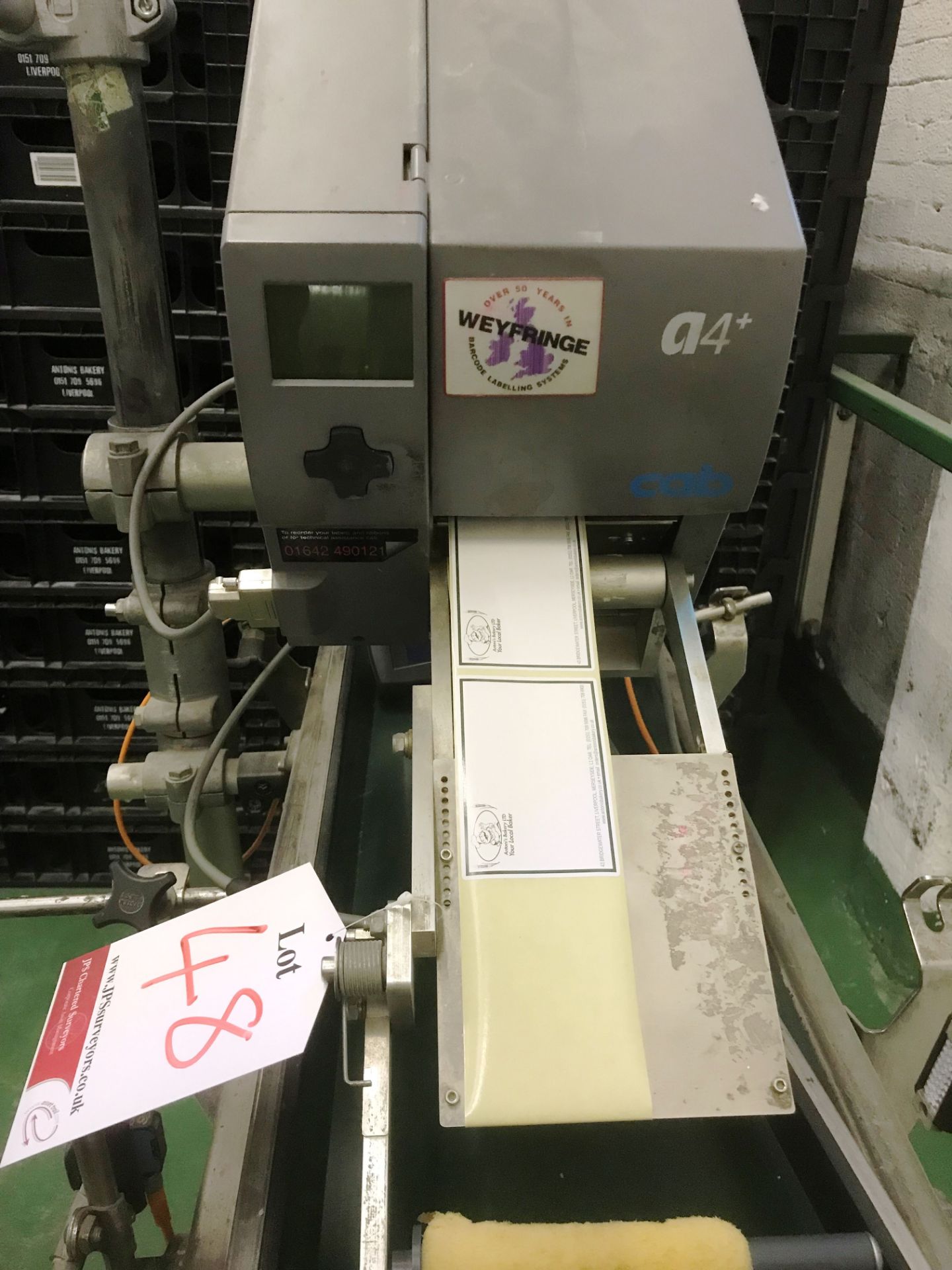 Weyfringe A4+/300 DB3 Label Applicator & Printer w/ Powered Conveyor & Hand held Remote | YOM: 2014 - Image 3 of 7