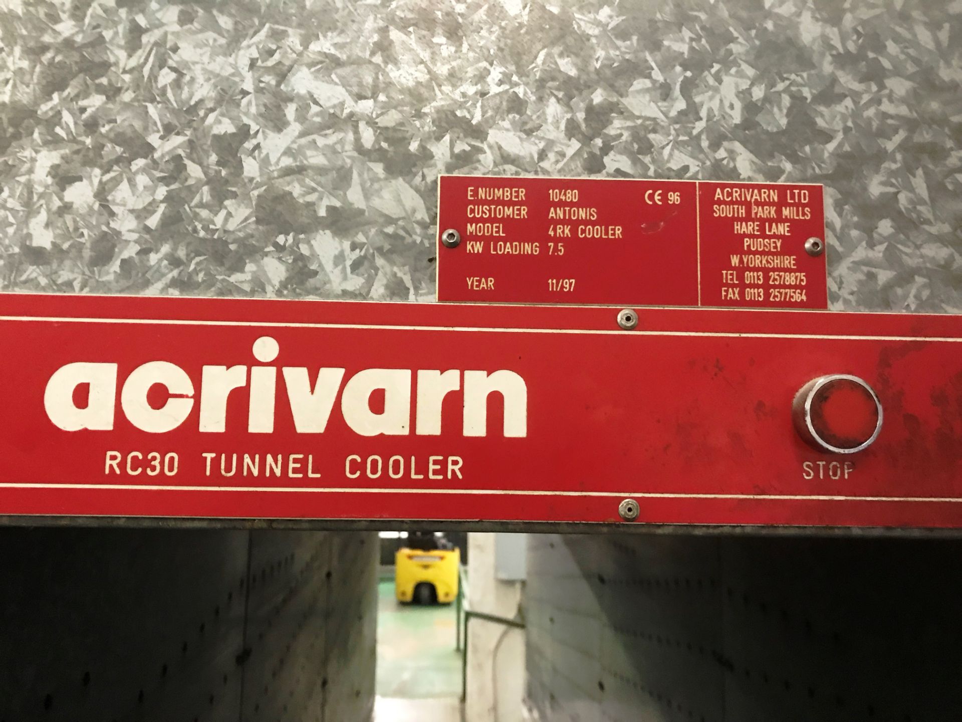 Acrivarn RC30 4 Rack Tunnel Cooler | YOM: 1997 | Int Size: 3400 x 660mm - Image 2 of 4