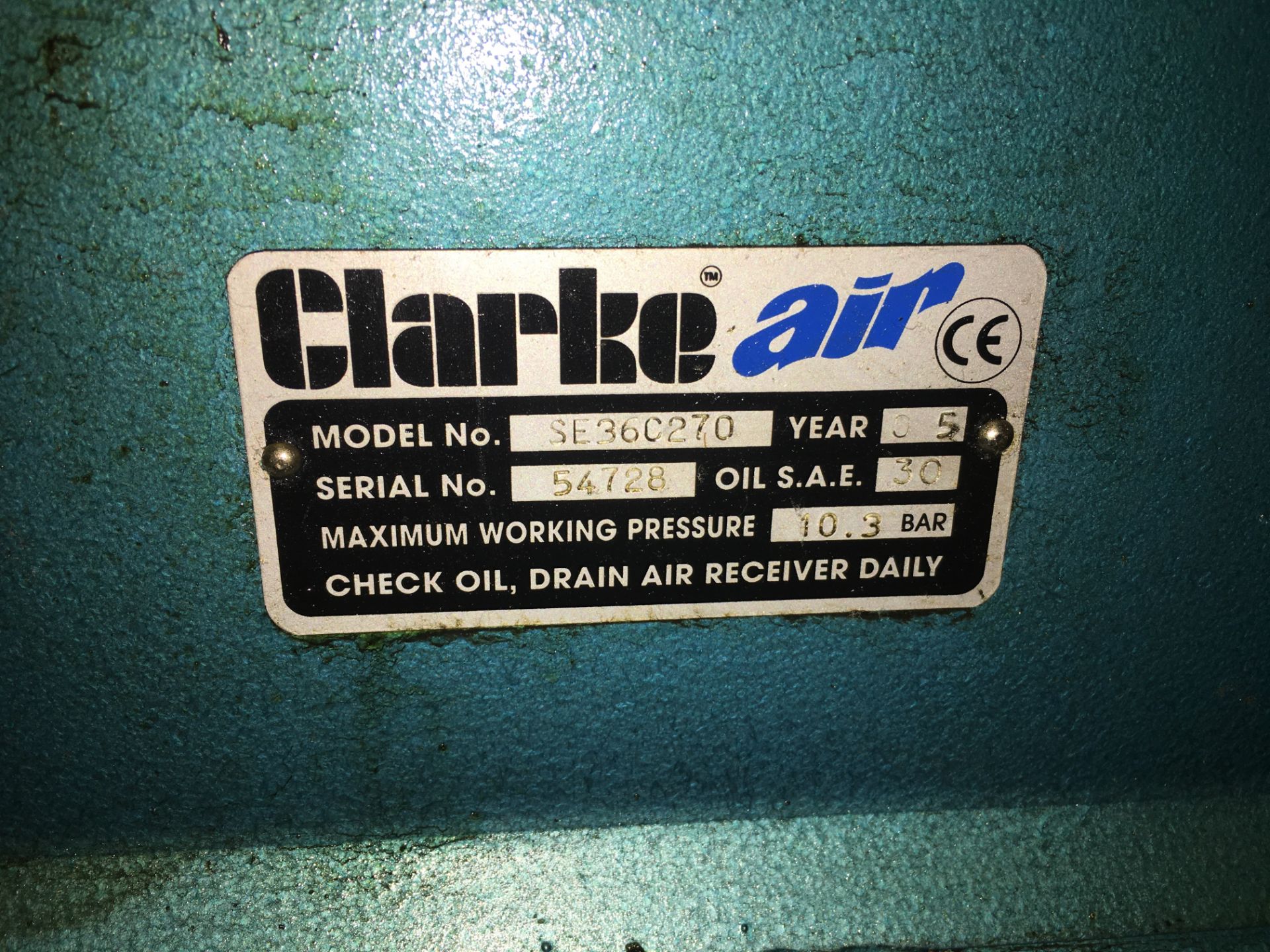 ClarkeAir Industrial Air Compressor - Image 4 of 7