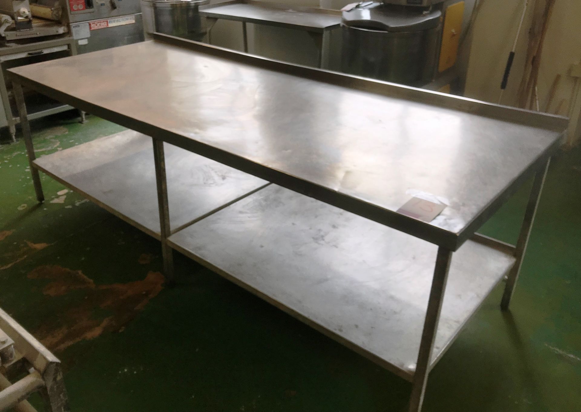 Stainless Steel Preparation Table w/ Up-stand - 275cm L x 109cm D x 89cm H