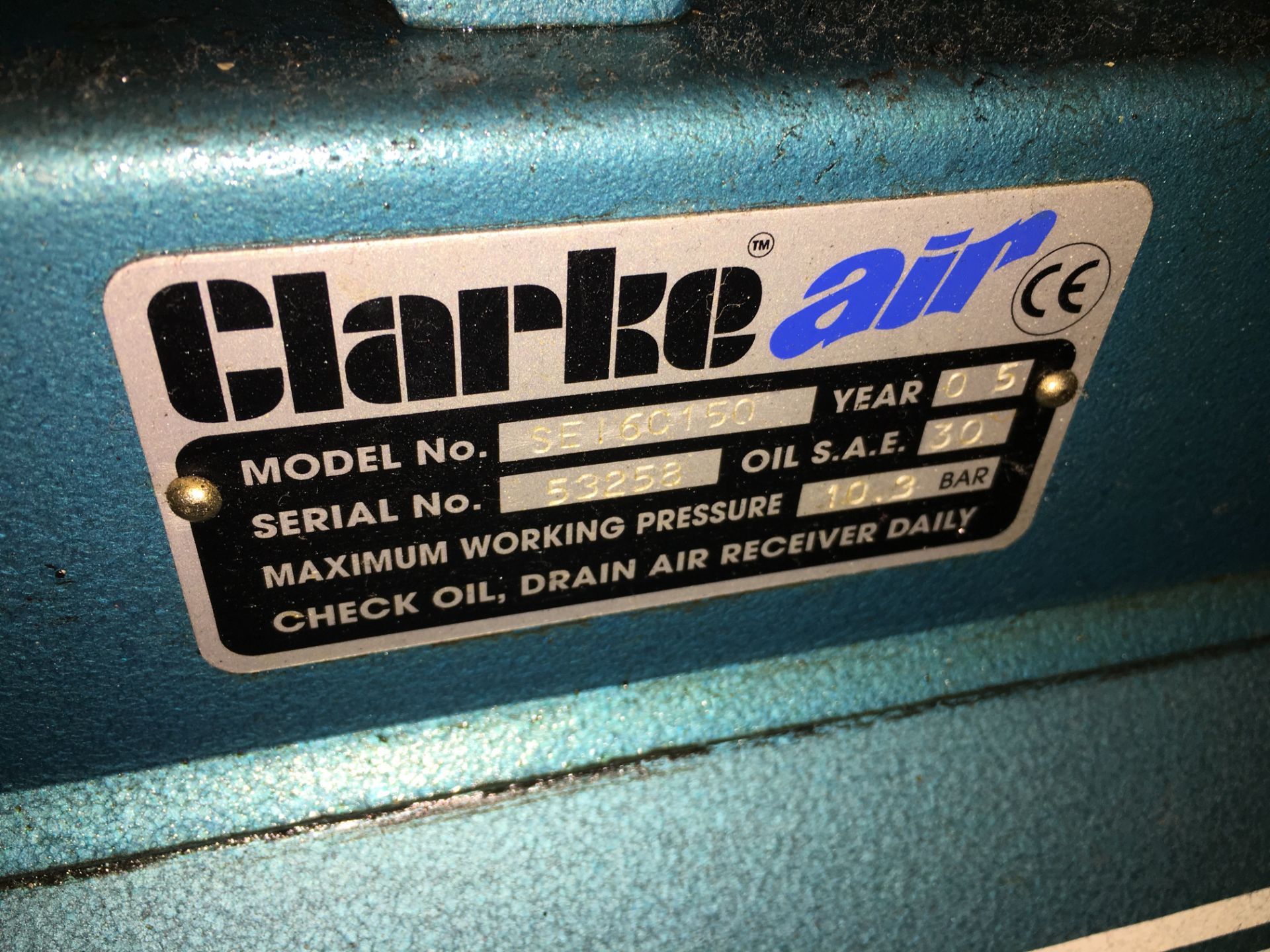 ClarkeAir Industrial Air Compressor - Spares & Repairs - Image 3 of 6