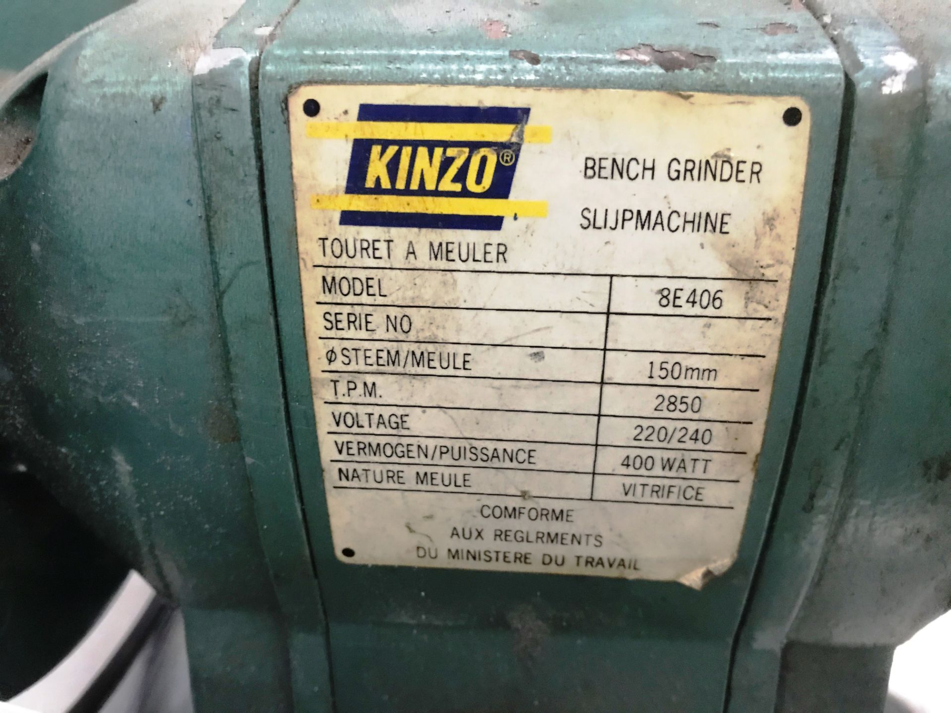 Kinzo 8E406 Double Ended Bench Grinder | 240V - Image 2 of 2