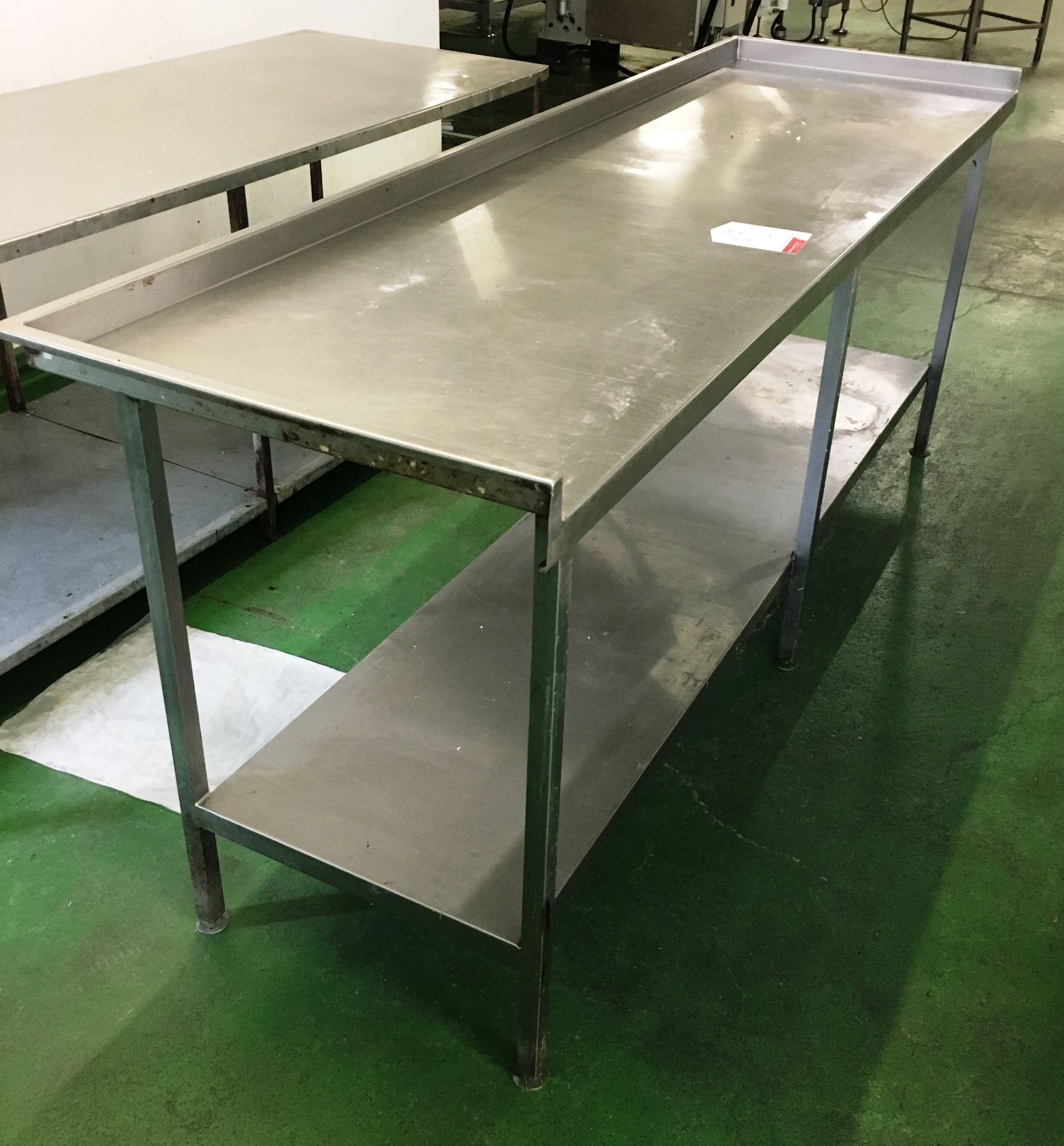 Stainless Steel Preparation Table w/ Undershelf - 230cm x 70cm x 90cm - Image 2 of 2