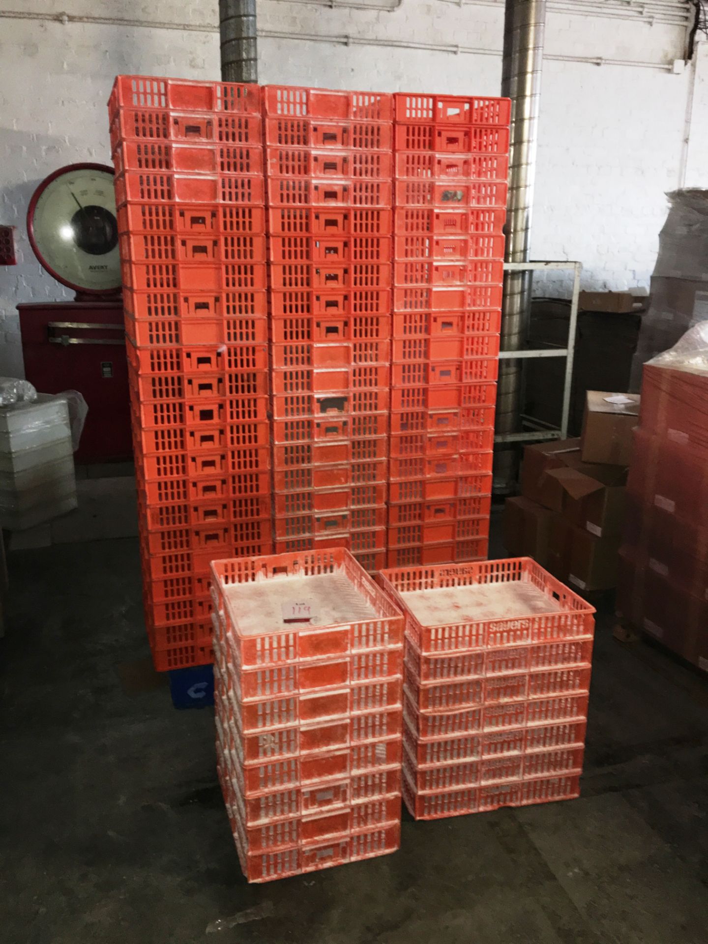 100 x Sayers Stackable Plastic Bread Crates in Orange