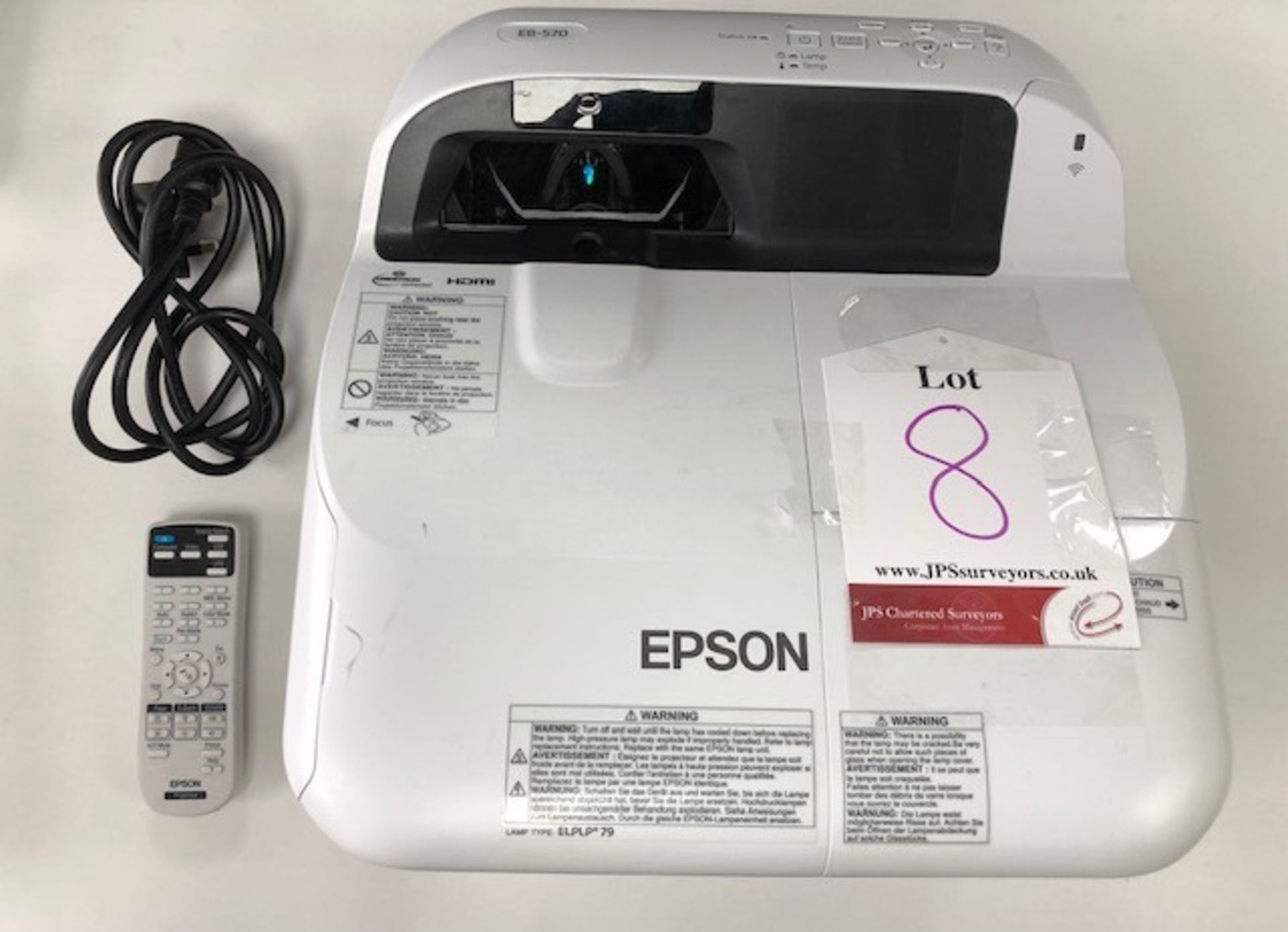 Epson EB-570 Ultra-Short-Throw 3LCD Projector w/ Remote Control