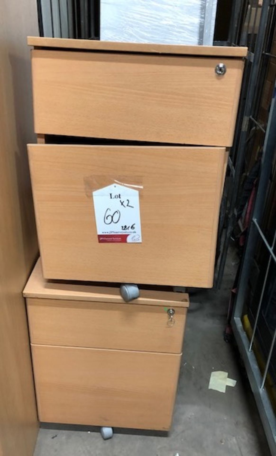 2 x 2 Drawer Wooden Filing Cabinets