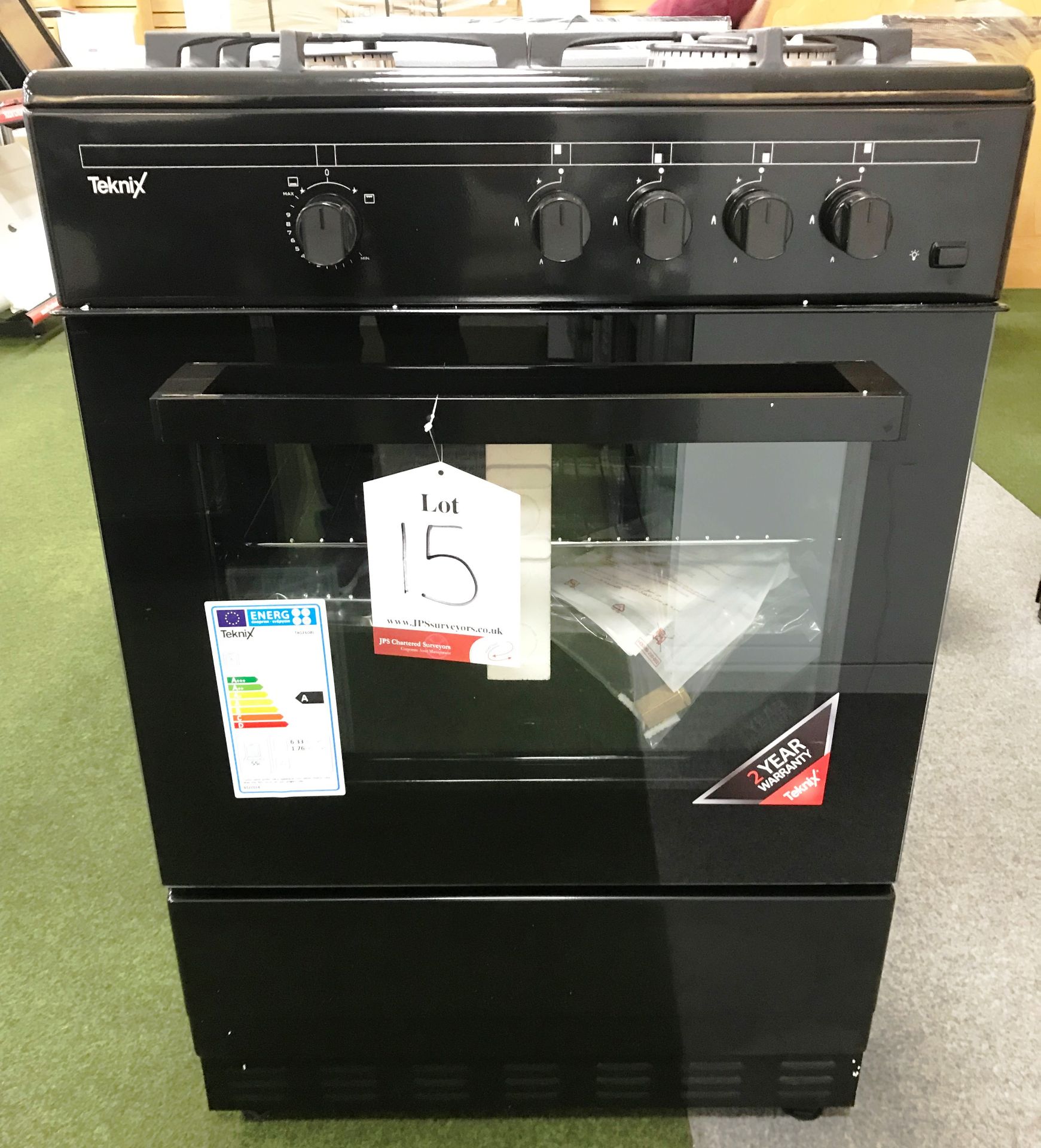 Ex Display Teknix TKGF60BL 60Cm Single Cavity Gas Cooker - Black - RRP£289.99 - Image 4 of 7