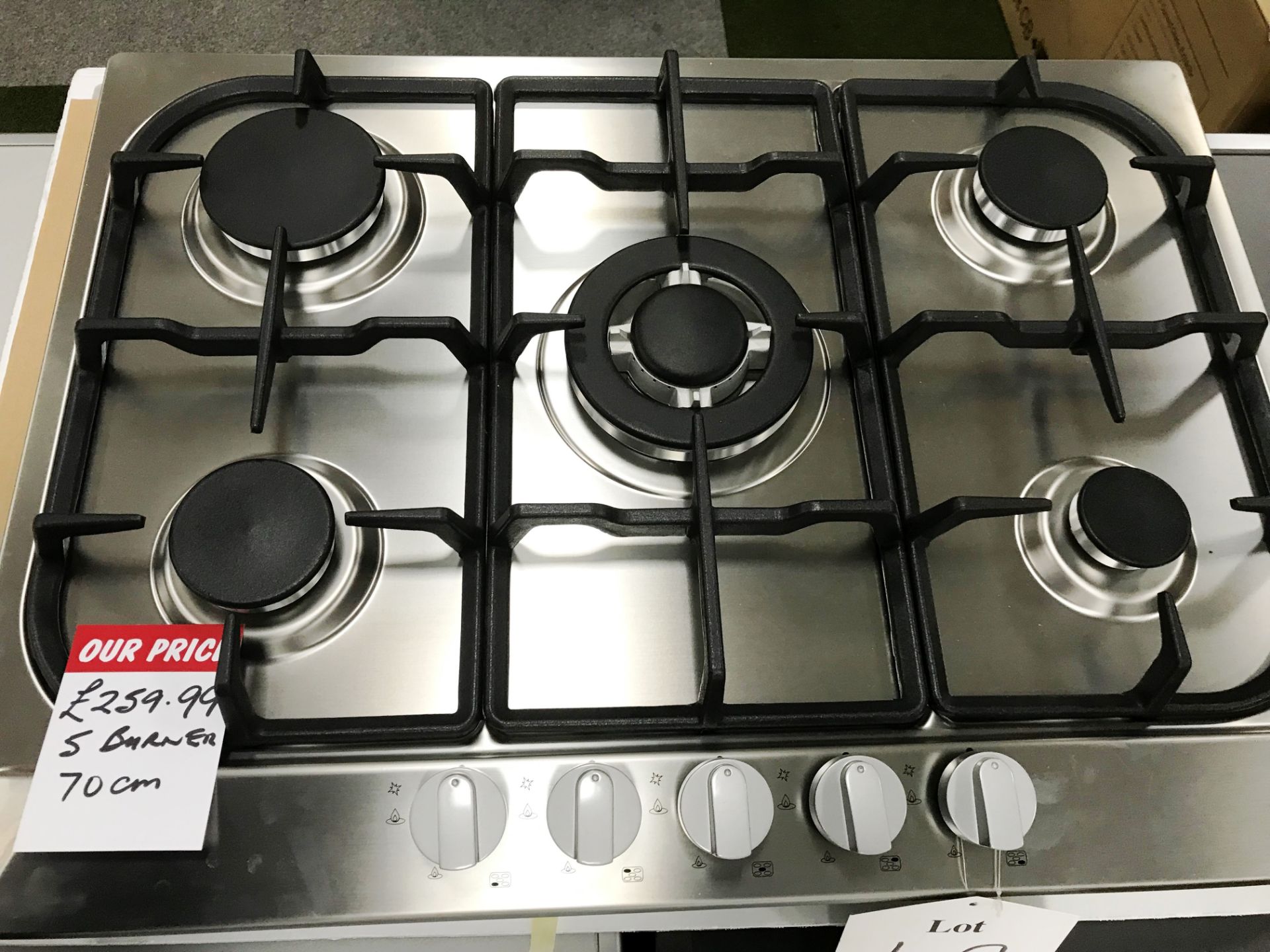 Ex Display Unbranded UBGHCFF70SS2 70cm Gas Hob - Stainless Steel - RRP£259.99 - Image 2 of 3