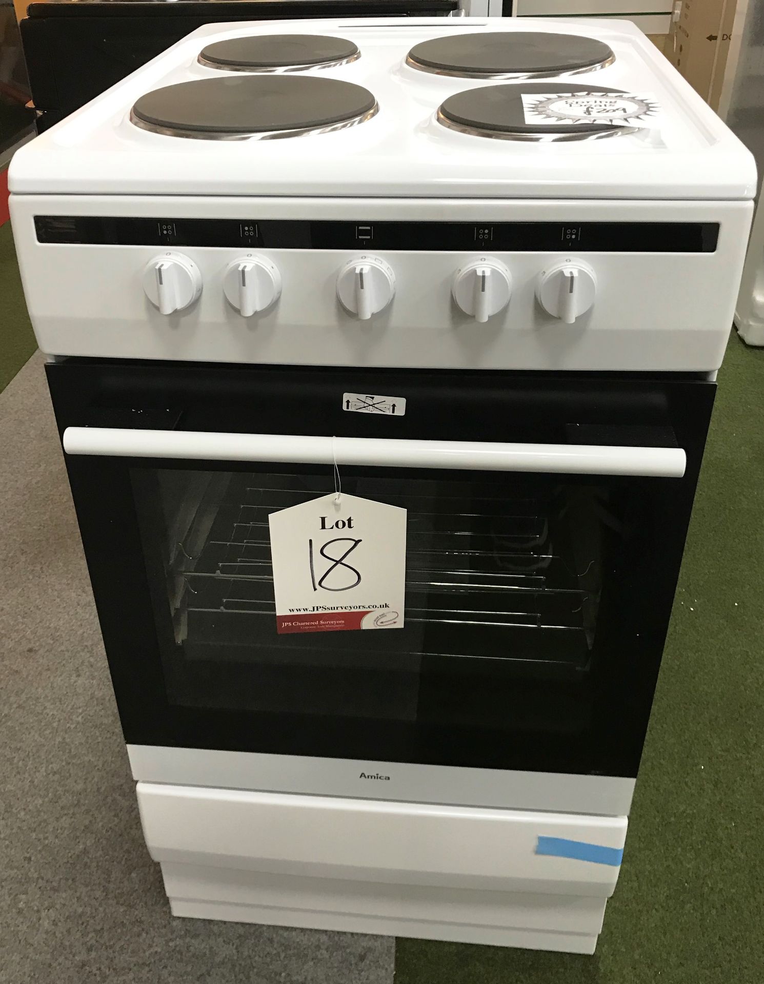 Ex Display Amica 508EE1W 50cm Single Oven Electric Cooker w/ Sealed Plate Hob - White - RRP£209