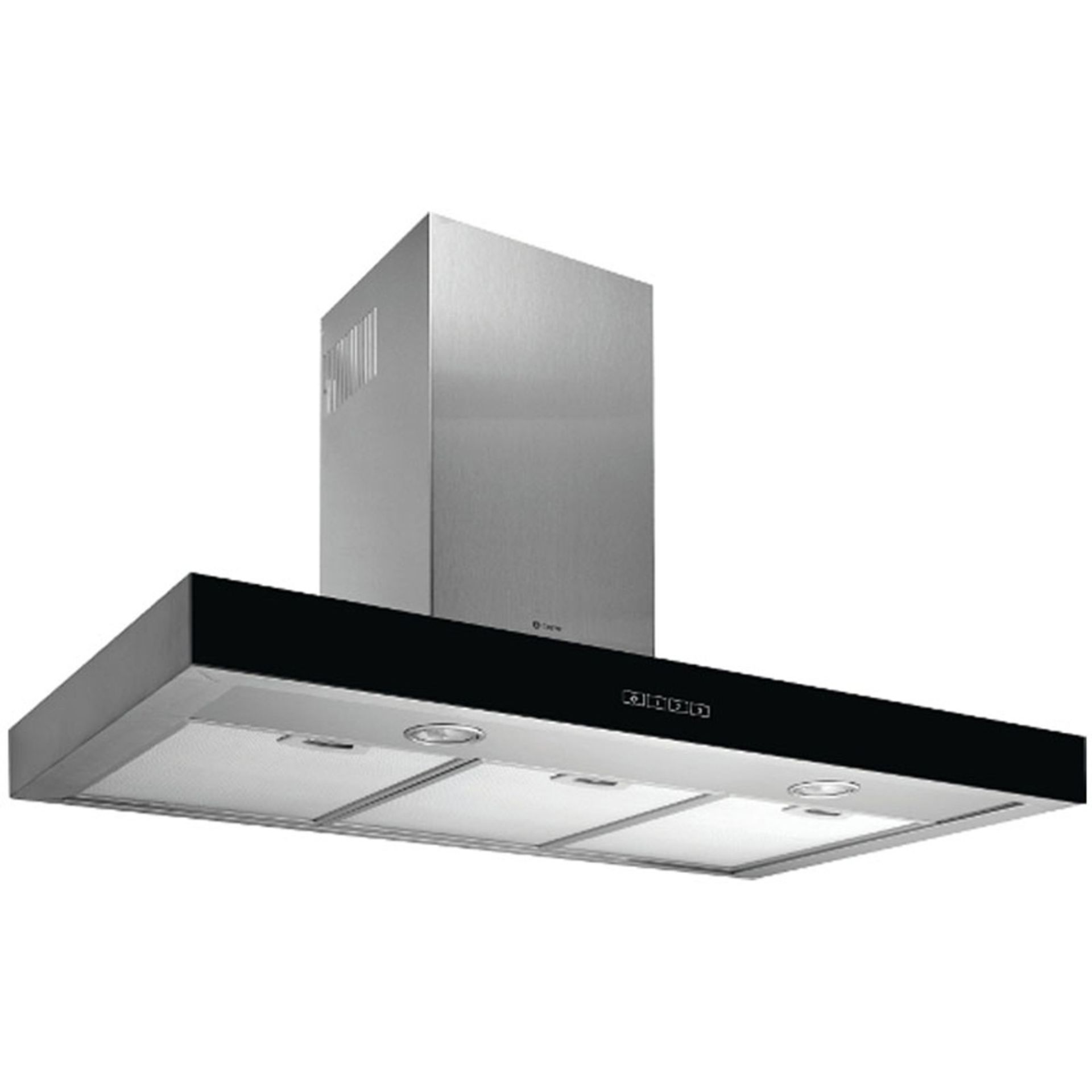 New Caple ZC920 Sense Stainless Steel And Black Glass Wall Chimney Hood - RRP£322.29