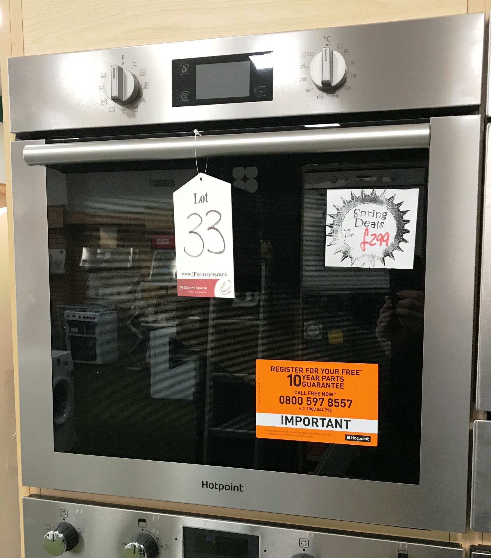 Ex Display Hotpoint SA4844PIX Multifunction Built-in Single Oven With Pyrolytic Cleaning - Stainless