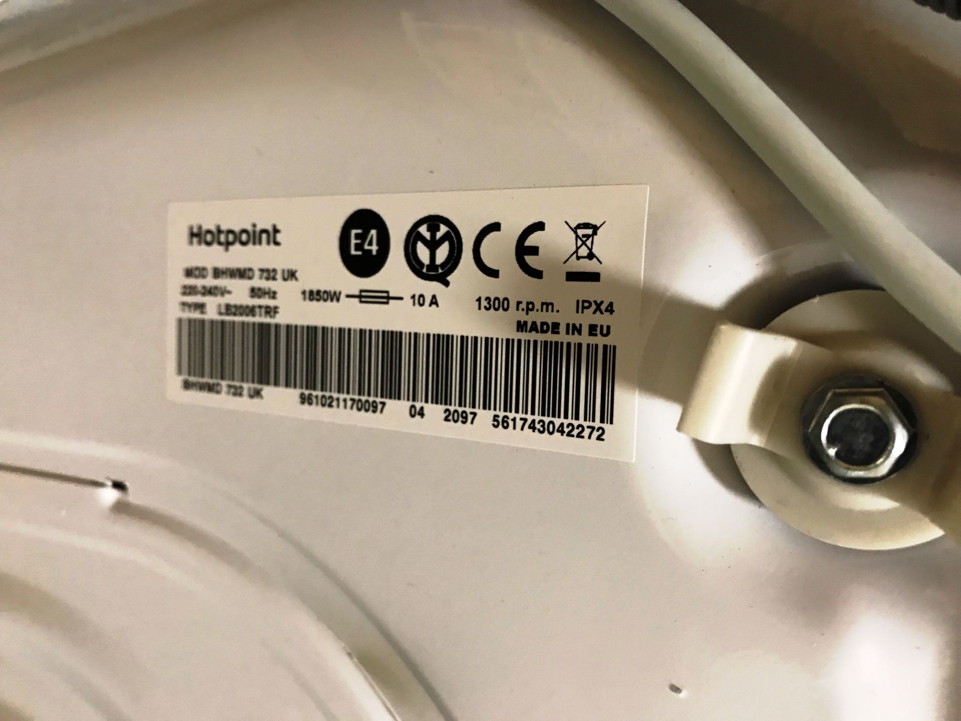 Ex Display Hotpoint BHWMD732 Integrated Washing Machine - White - RRP£369 - Image 7 of 7