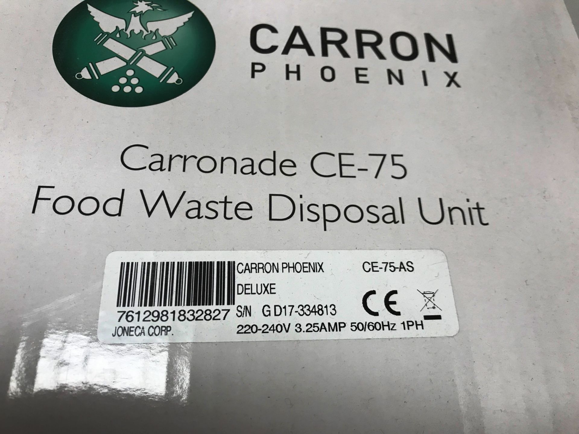 Carron Phoenix Carronade CE-75 Food Waste Disposal Unit - Black - RRP£222 - Image 3 of 3