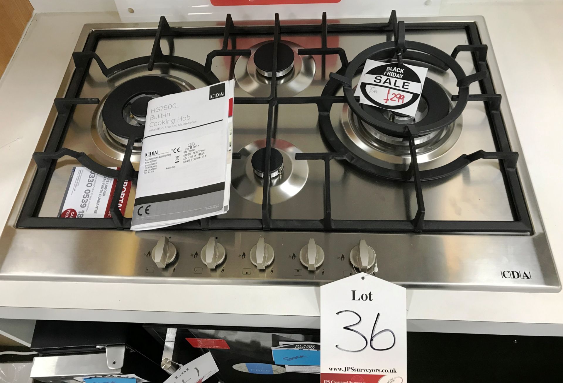 Ex Display CDA HG7500SS 75cm Four Burner Gas Hob Stainless Steel - RRP£299 - Image 2 of 2