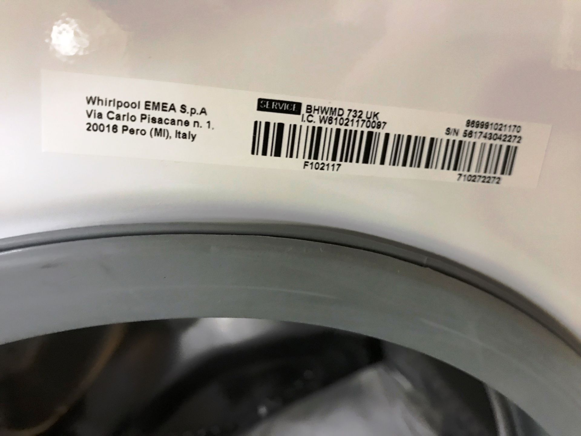 Ex Display Hotpoint BHWMD732 Integrated Washing Machine - White - RRP£369 - Image 5 of 7