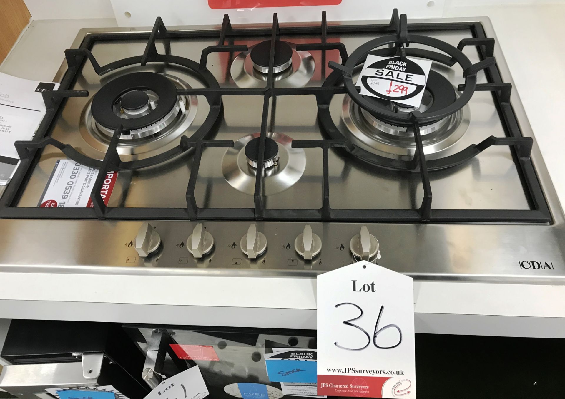 Ex Display CDA HG7500SS 75cm Four Burner Gas Hob Stainless Steel - RRP£299