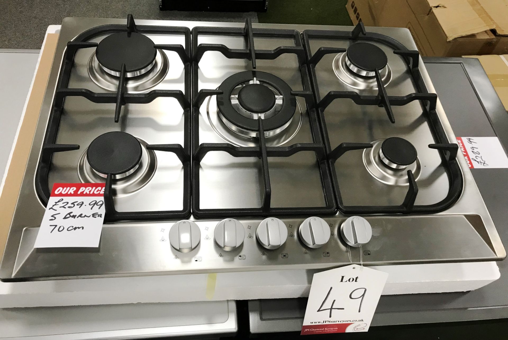 Ex Display Unbranded UBGHCFF70SS2 70cm Gas Hob - Stainless Steel - RRP£259.99