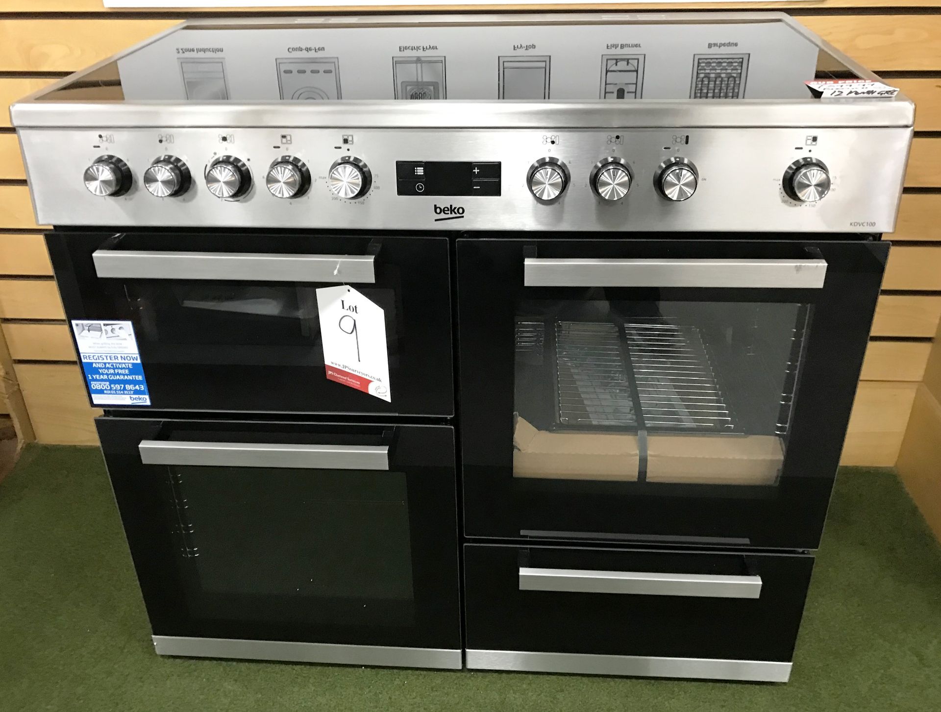 Ex Display Beko KDVC100X 100cm Electric Range Cooker with Ceramic Hob - Stainless Steel - RRP£599