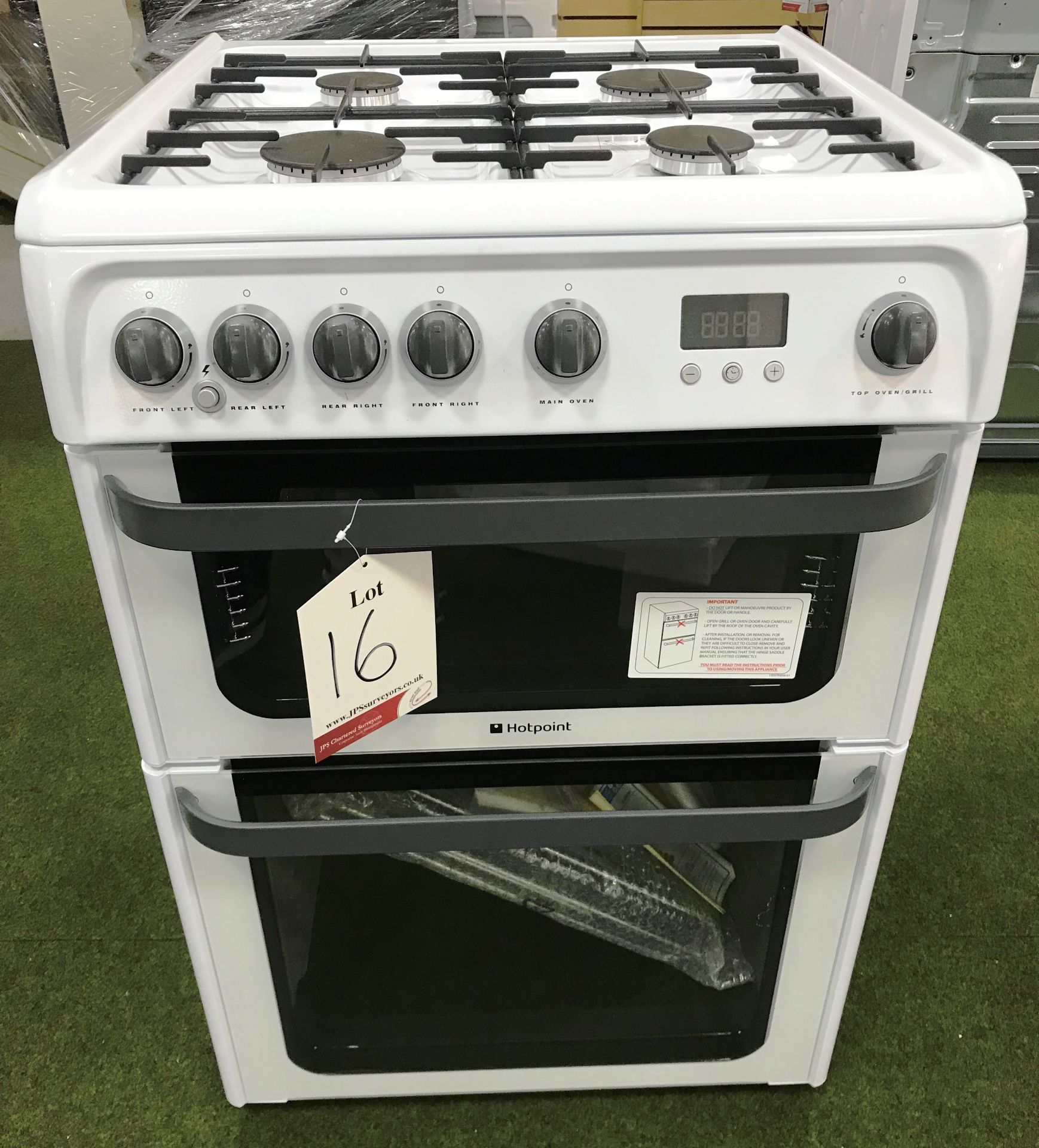 Ex Display Hotpoint JLG60P 60cm Gas Cooker - Polar White - RRP£399.99