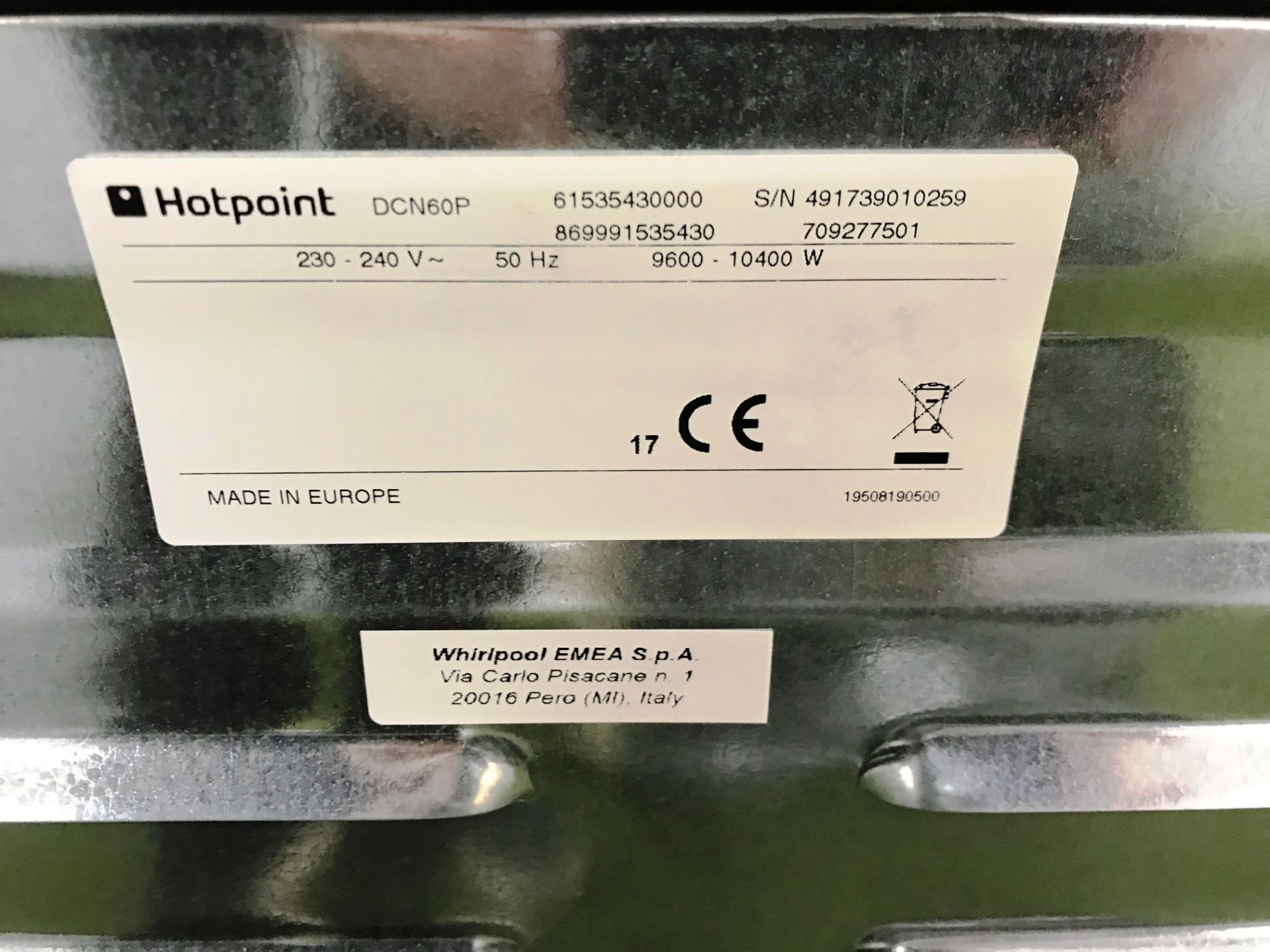 Ex Display Hotpoint DCN60P 60 cm Electric Ceramic Cooker - White - RRP£399.99 - Image 6 of 6