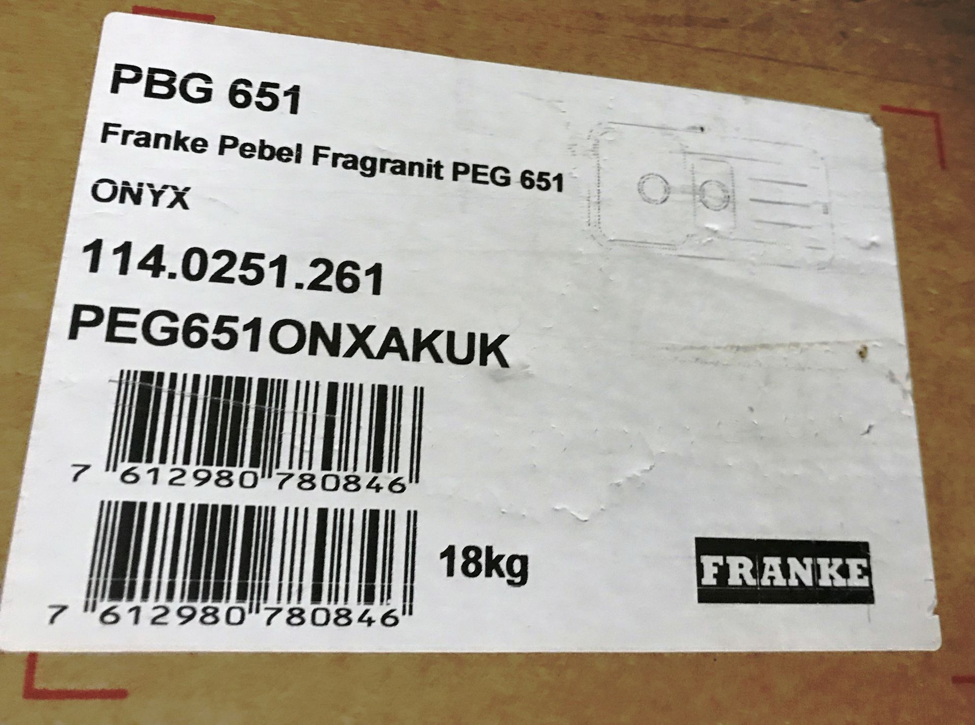 New Franke PBG651 On Pebel Fragranite 1.5 Bowl Sink - Onyx - RRP£379 - Image 4 of 5