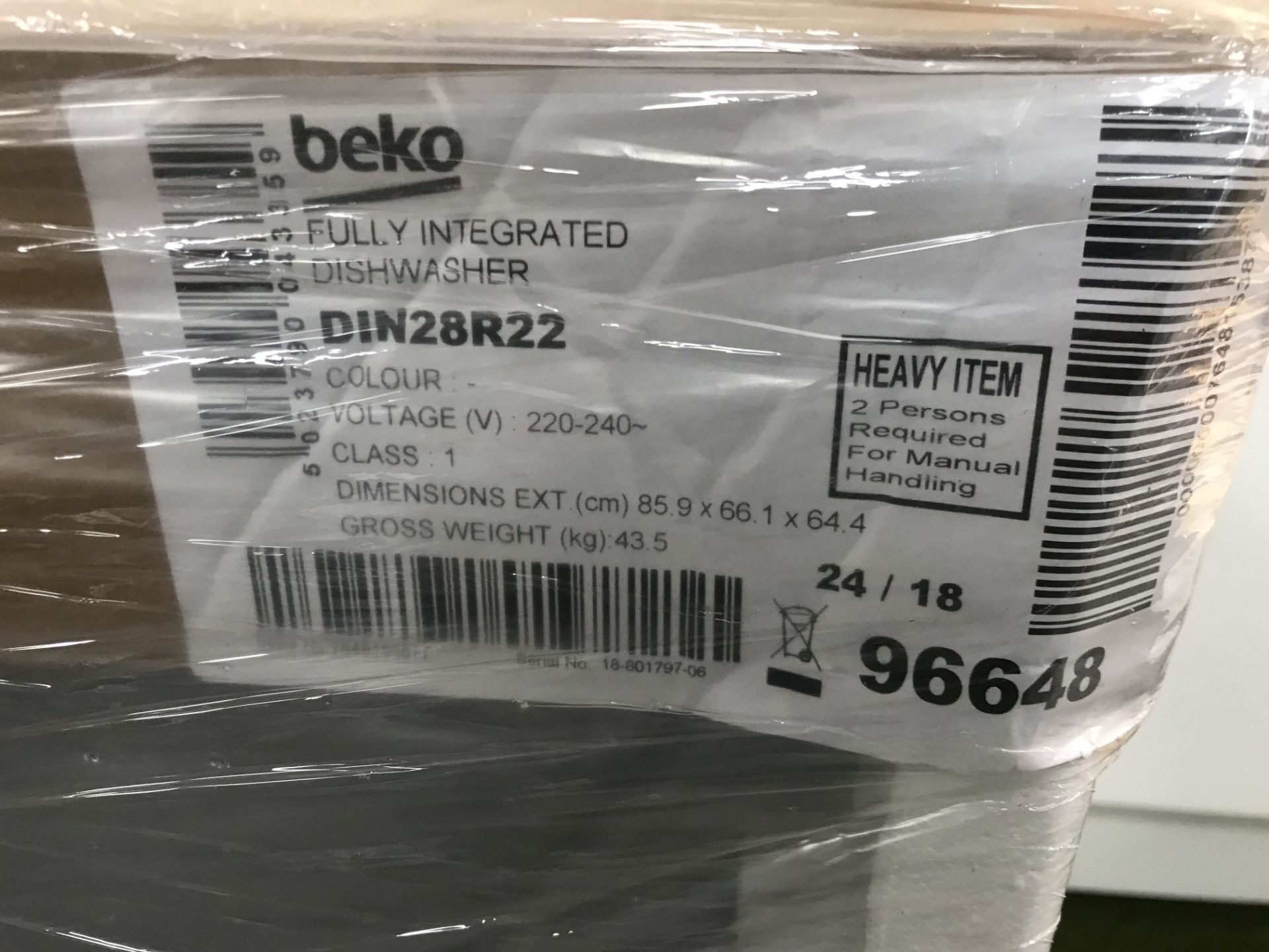 Beko DIN28R22 Fully Integrated Standard Dishwasher - RRP£349 - Image 2 of 4