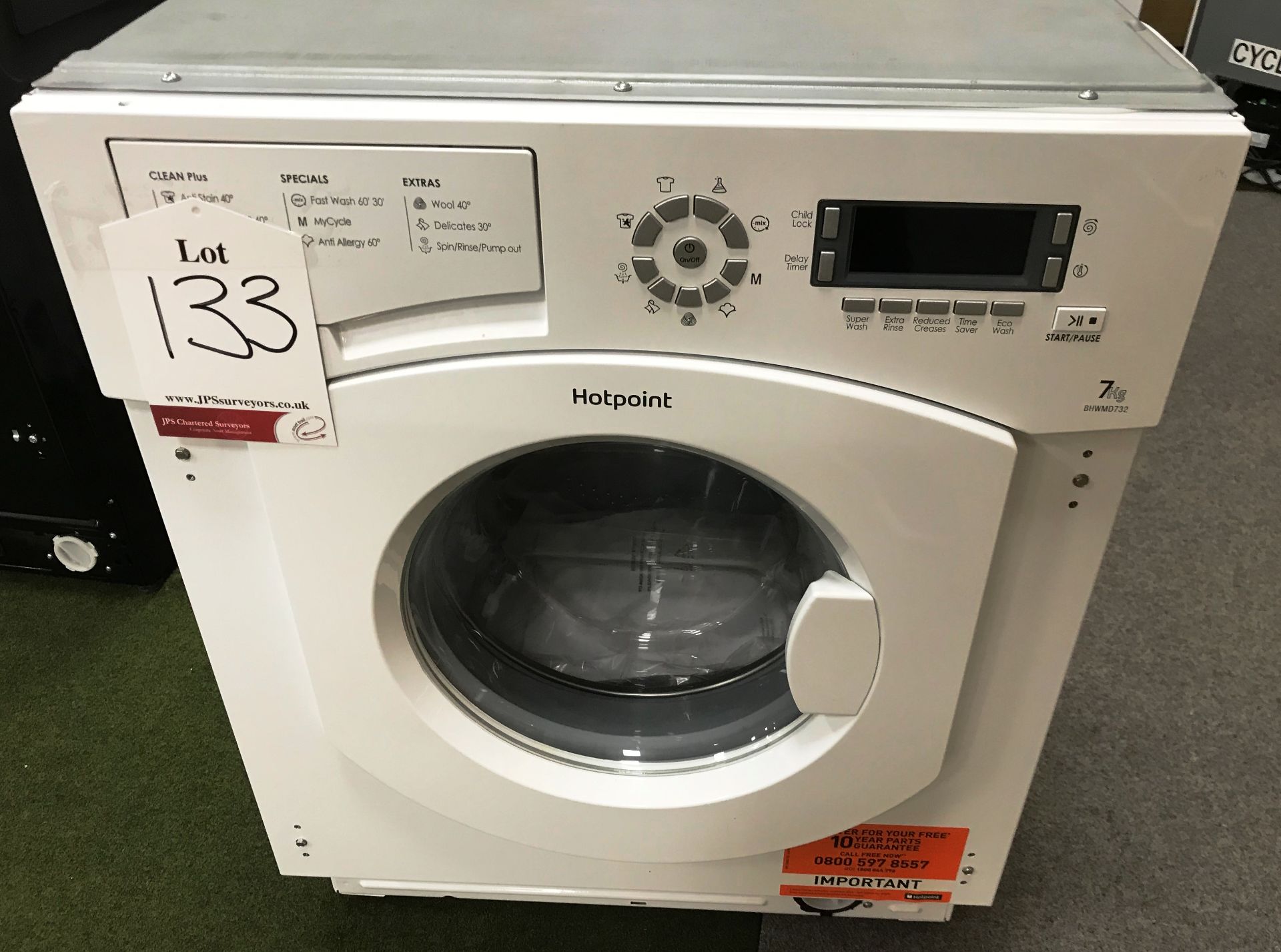 Ex Display Hotpoint BHWMD732 Integrated Washing Machine - White - RRP£369 - Image 2 of 7