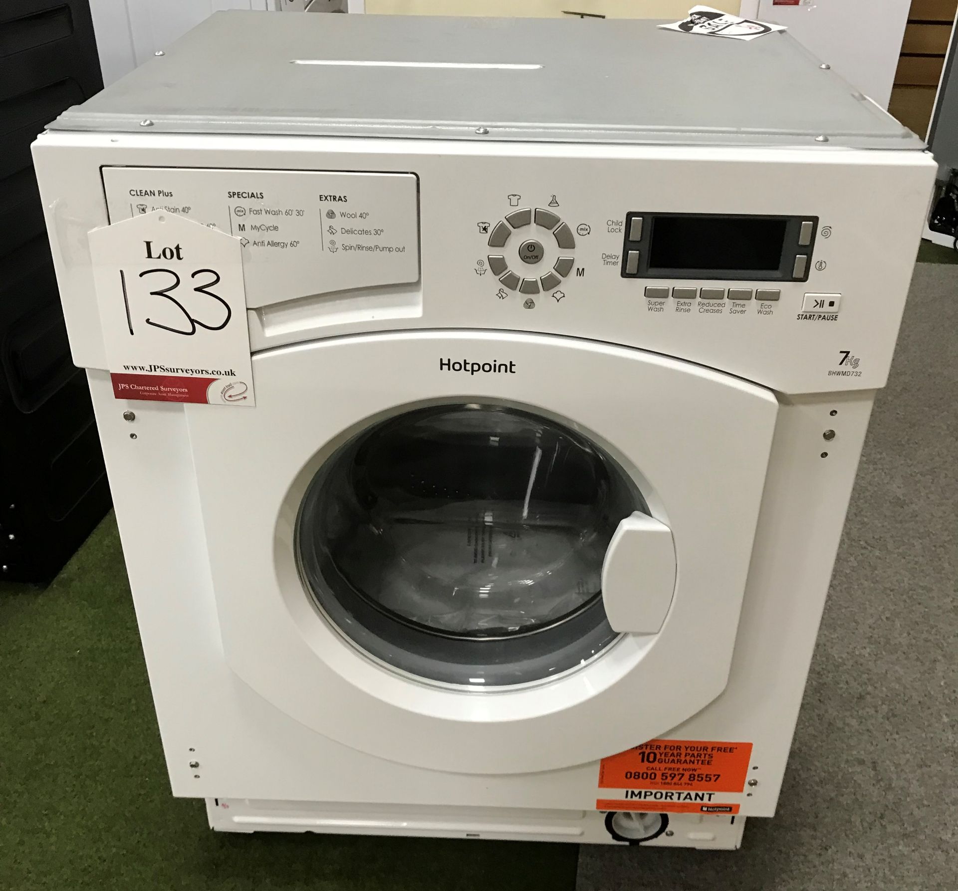Ex Display Hotpoint BHWMD732 Integrated Washing Machine - White - RRP£369