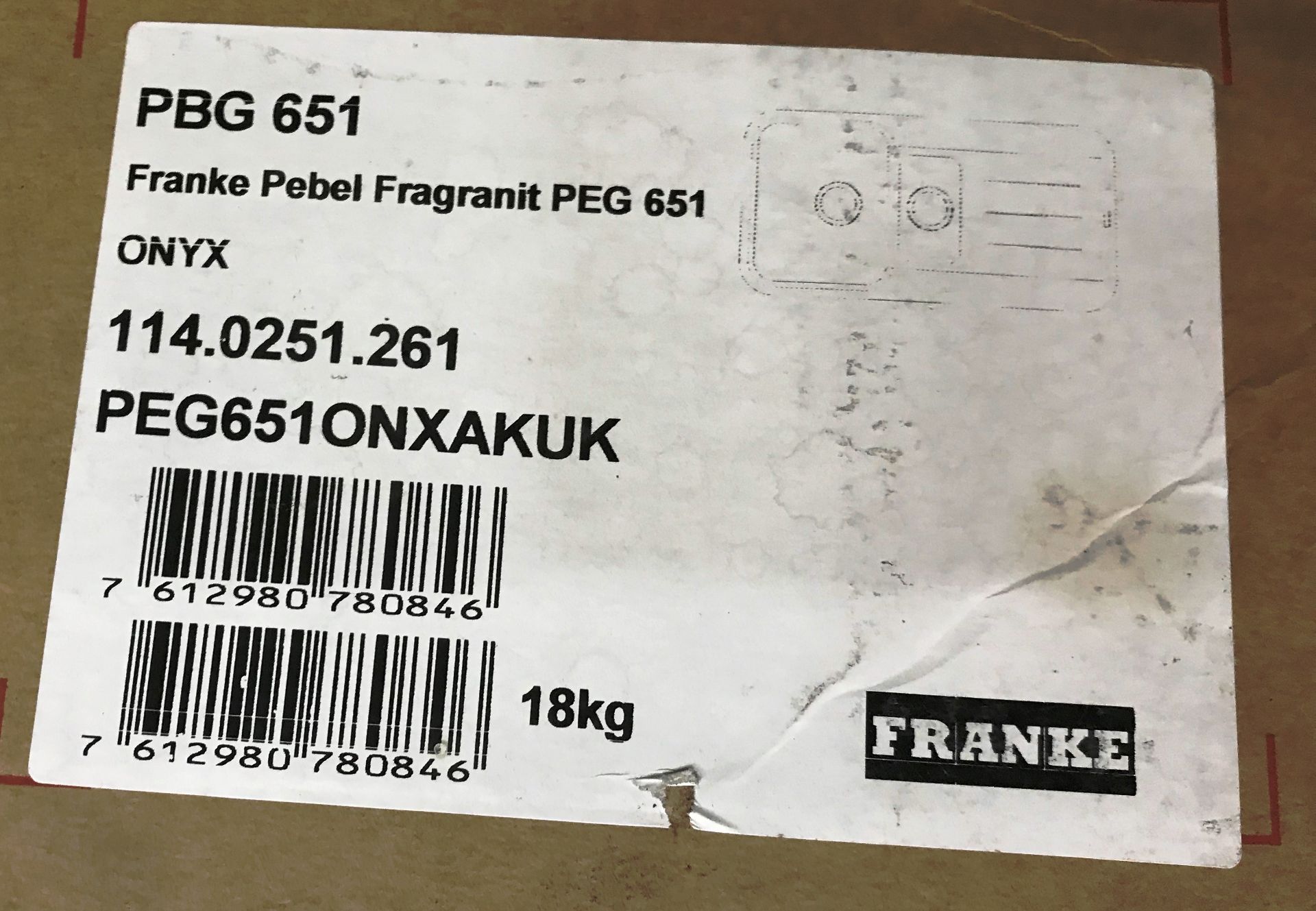 New Franke PBG651 On Pebel Fragranite 1.5 Bowl Sink - Onyx - RRP£379 - Image 5 of 5