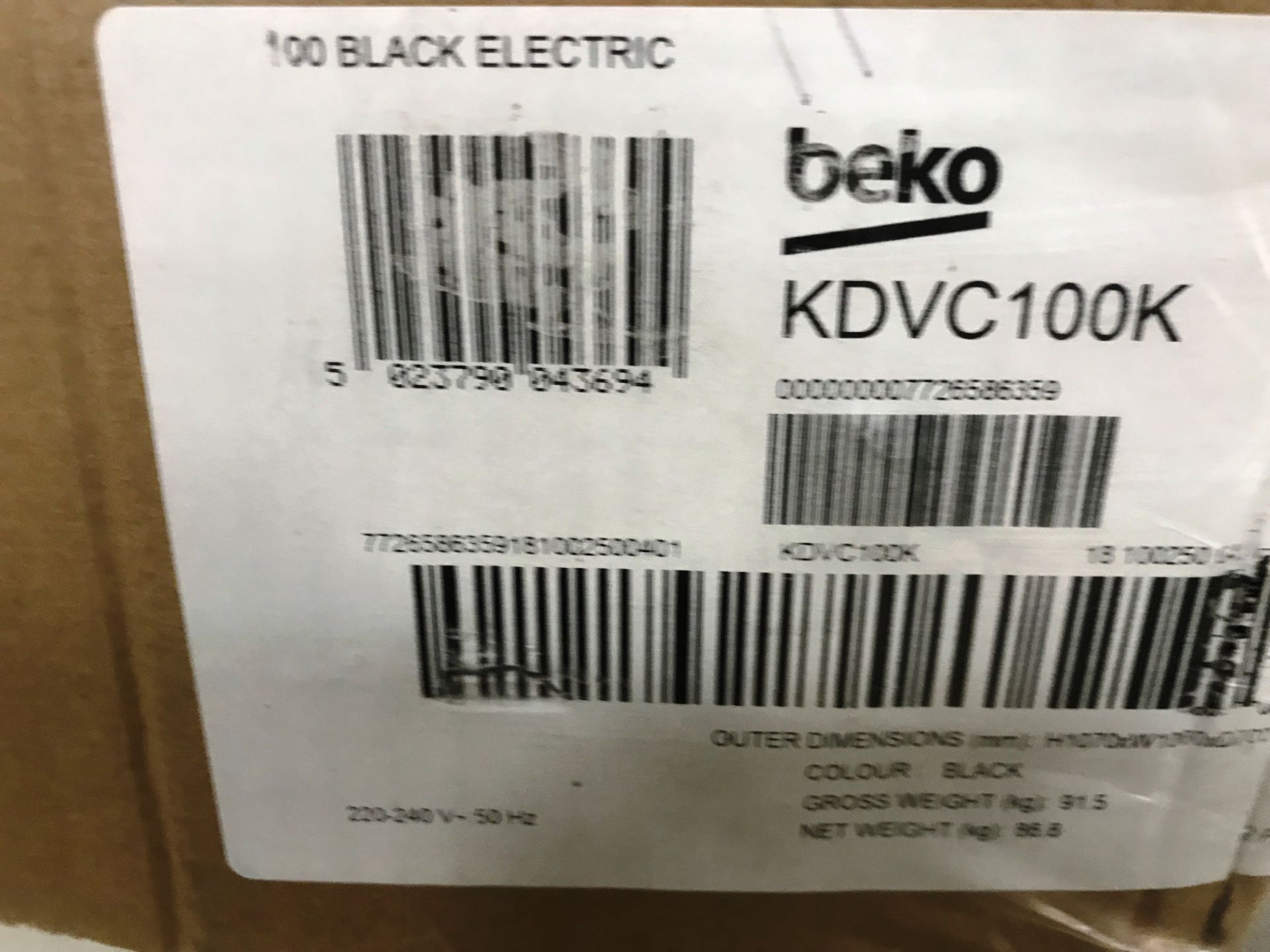 New Beko KDVC100K 100cm Electric Range Cooker with Ceramic Hob - Black - RRP£599 - Image 2 of 3