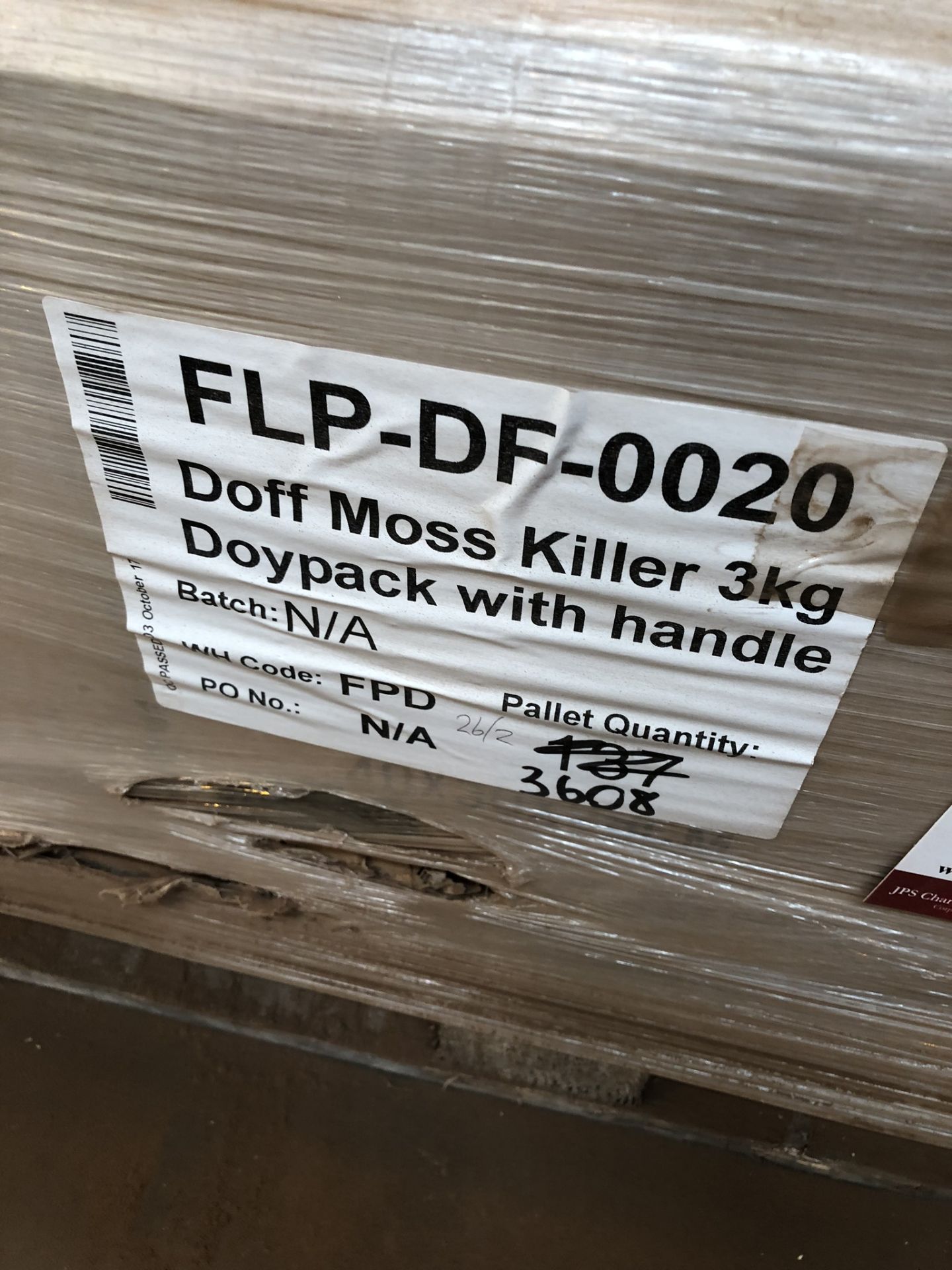 Pallet of Doff Moss Killer 3kg Doypack w/ Handles | Pallet QTY - 3,608 - Image 2 of 2