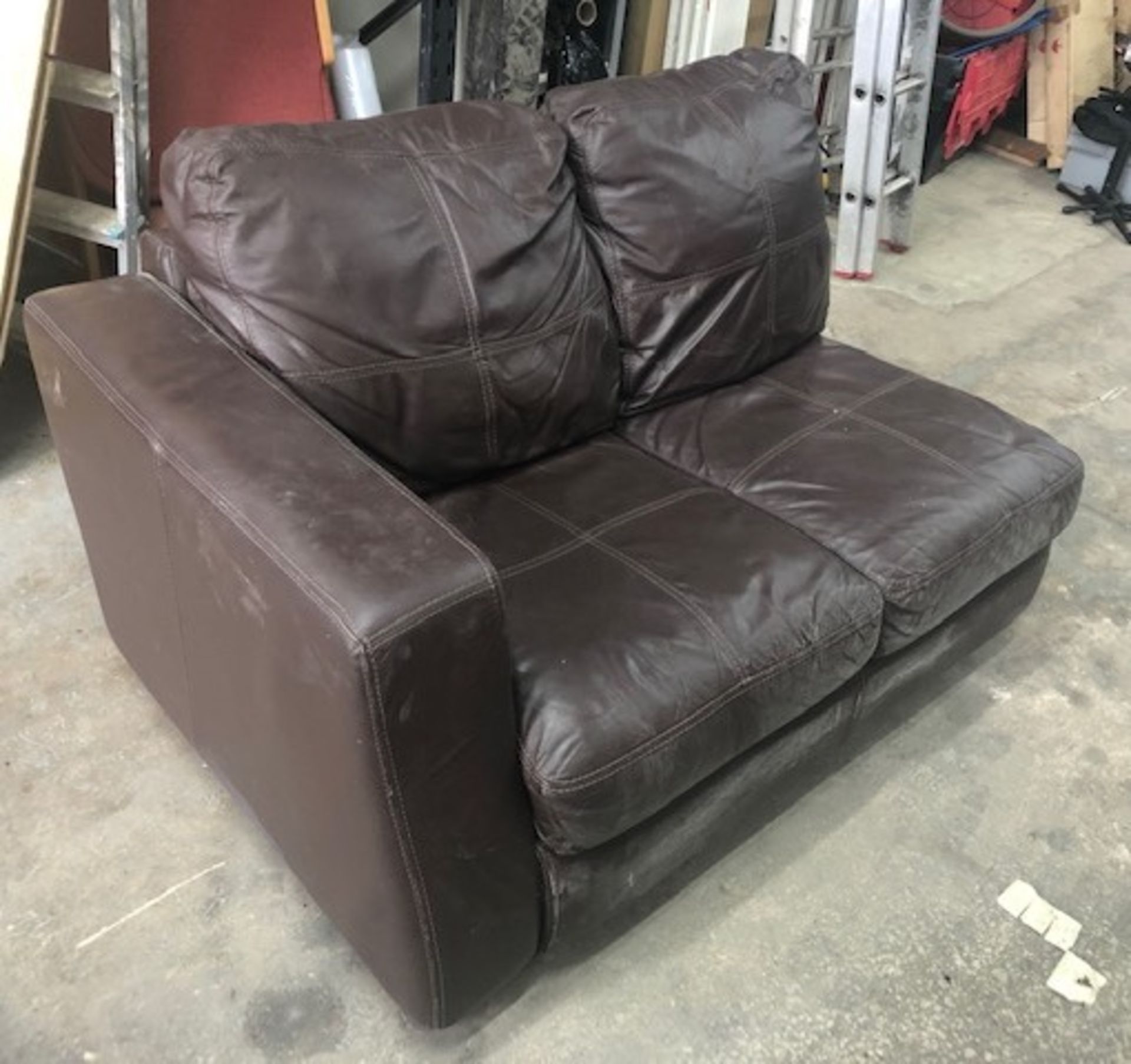 3 Seater Faux Leather Corner Couch in Brown - Image 3 of 3