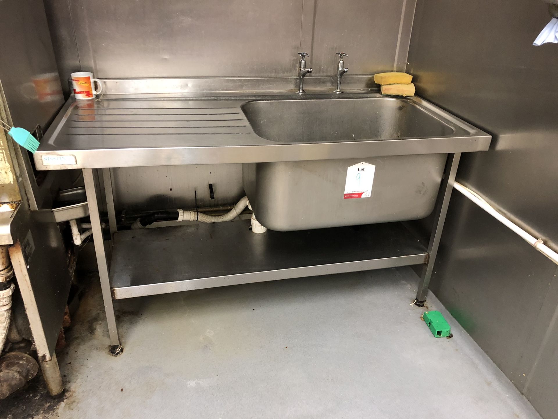 Stainless Steel Single Bowl Sink Unit w/ Drainer & Undershelf