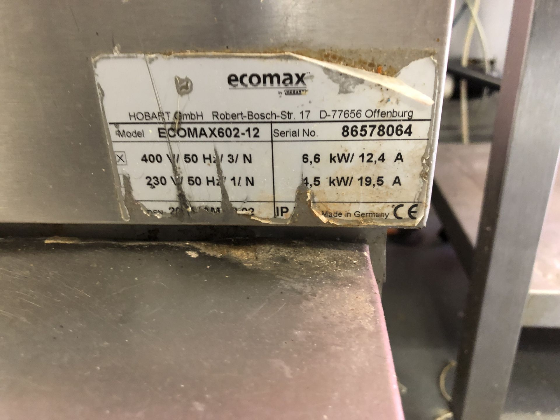 Hobart Ecomax 602-12 Pass Through Dishwasher w/ 2 x Stainless Steel Tables - Image 4 of 5