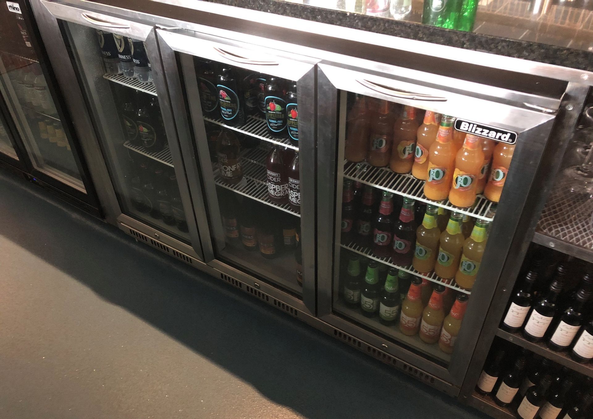 Blizzard 3 Door Under-Counter Drinks Cooler