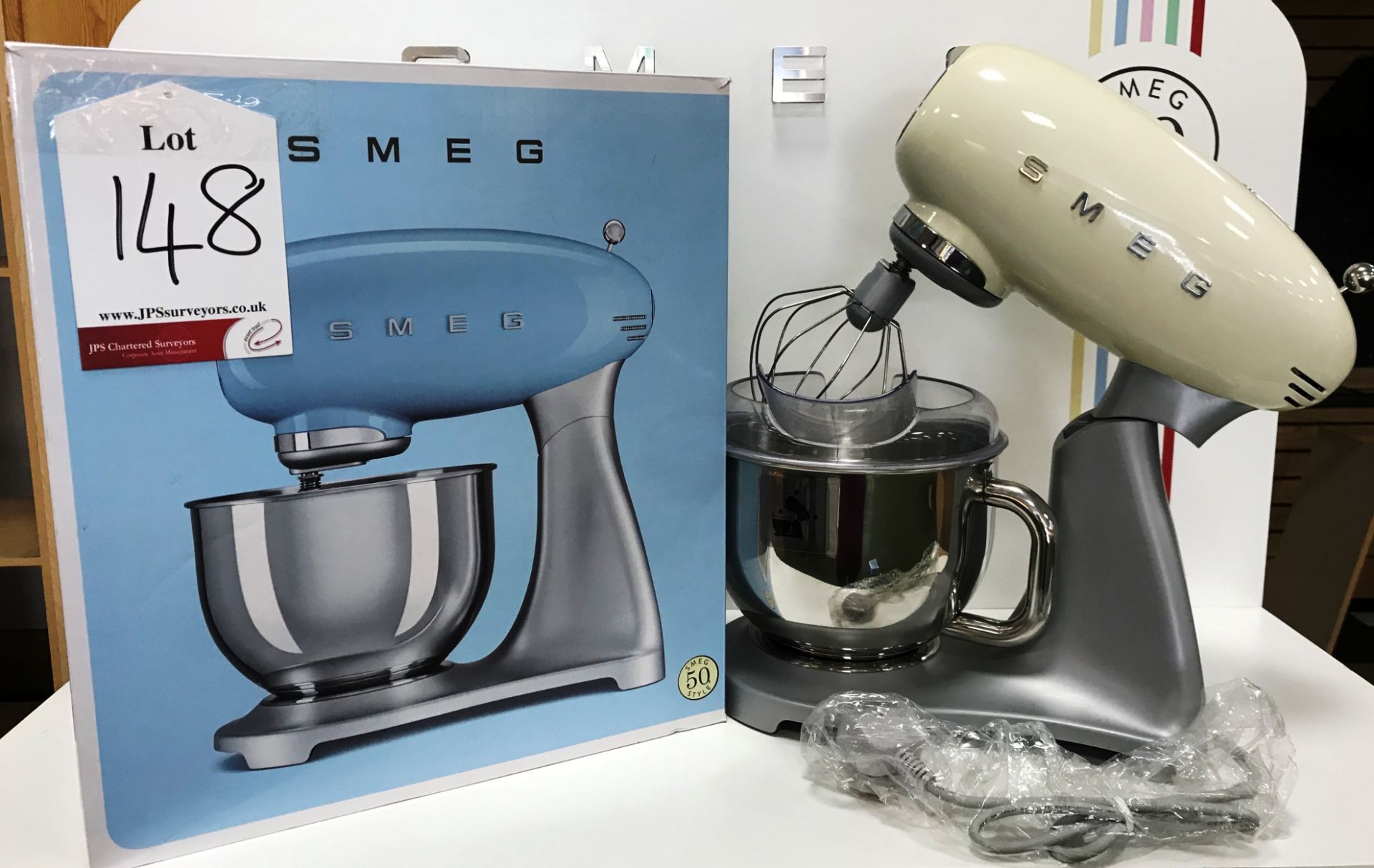 Ex Display Smeg 50s Retro Stand Mixer SMF01 - Cream - RRP £299