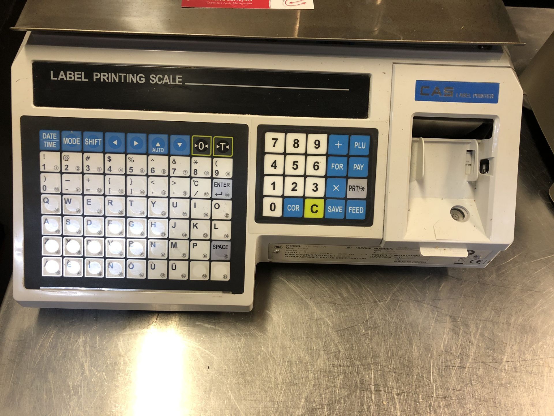 CAS Digital 15kg Label Printing Scales - Image 2 of 4